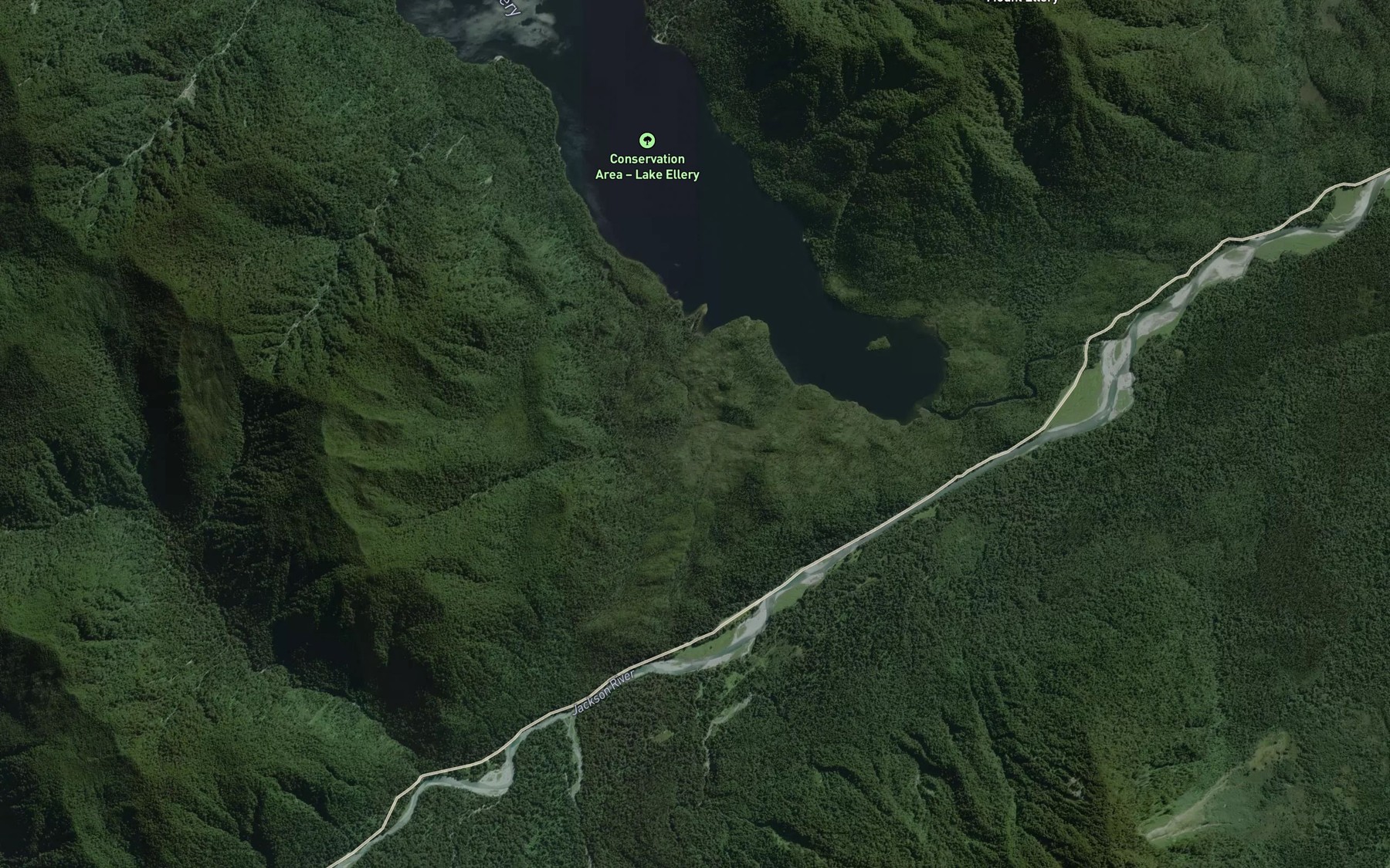 Satellite map of the Jackson River