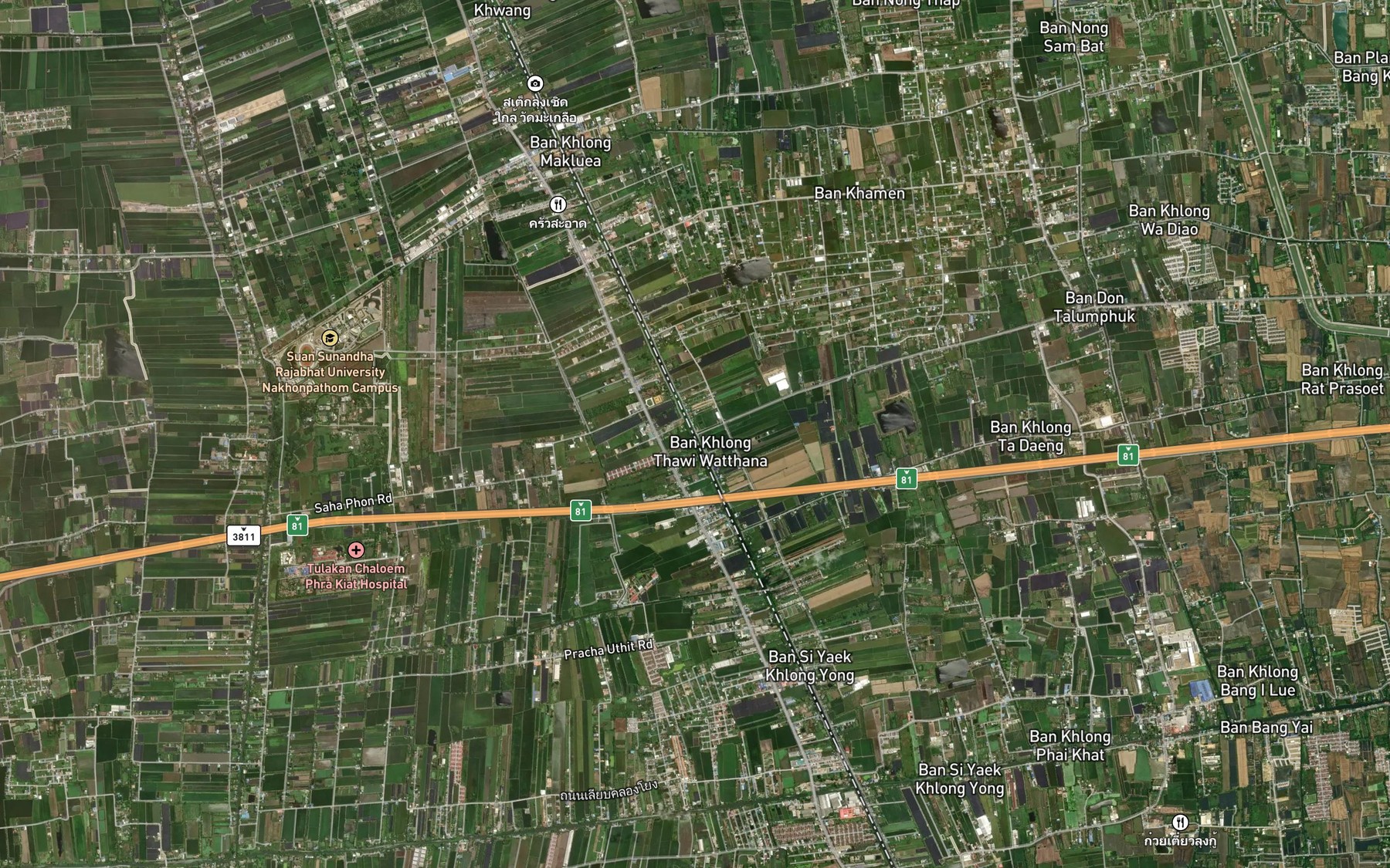 Satellite map of the Khlong Khut Mai
