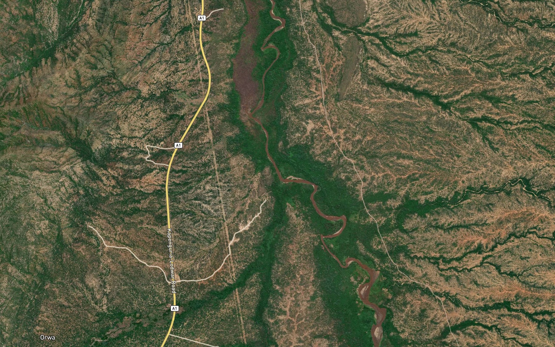 Satellite map of the Orwa
