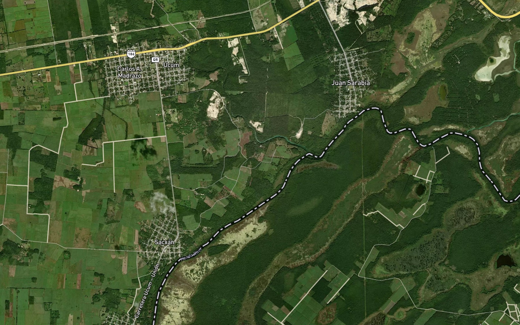 Satellite map of the Arroyo de Ucum