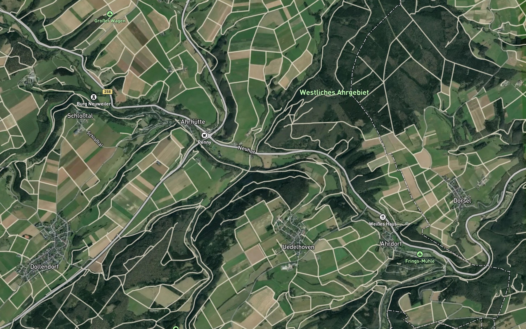 Satellite map of the Aulbach