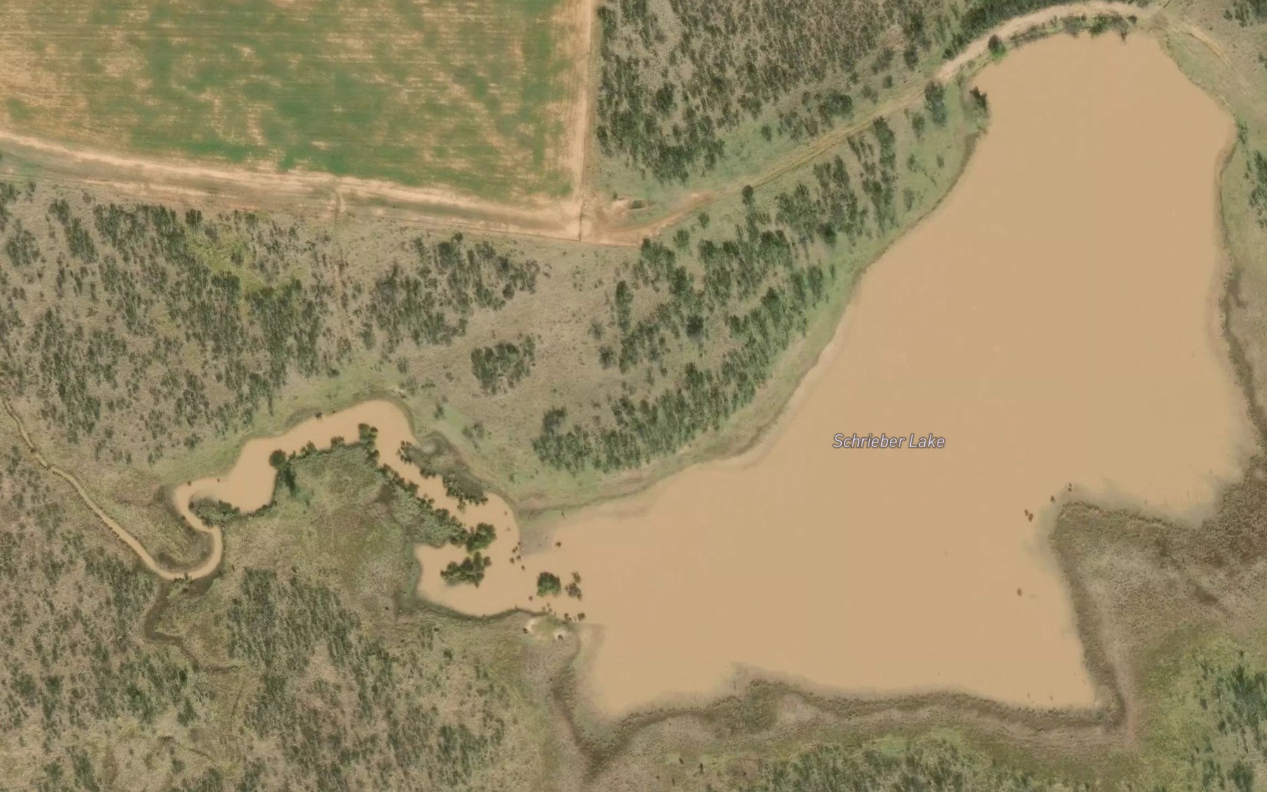 Satellite map of the Schrieber Lake