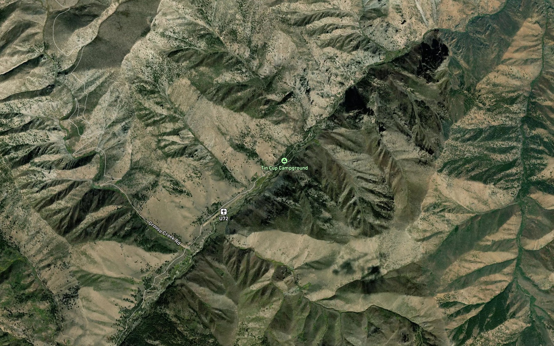 Satellite map of the Tincup Creek