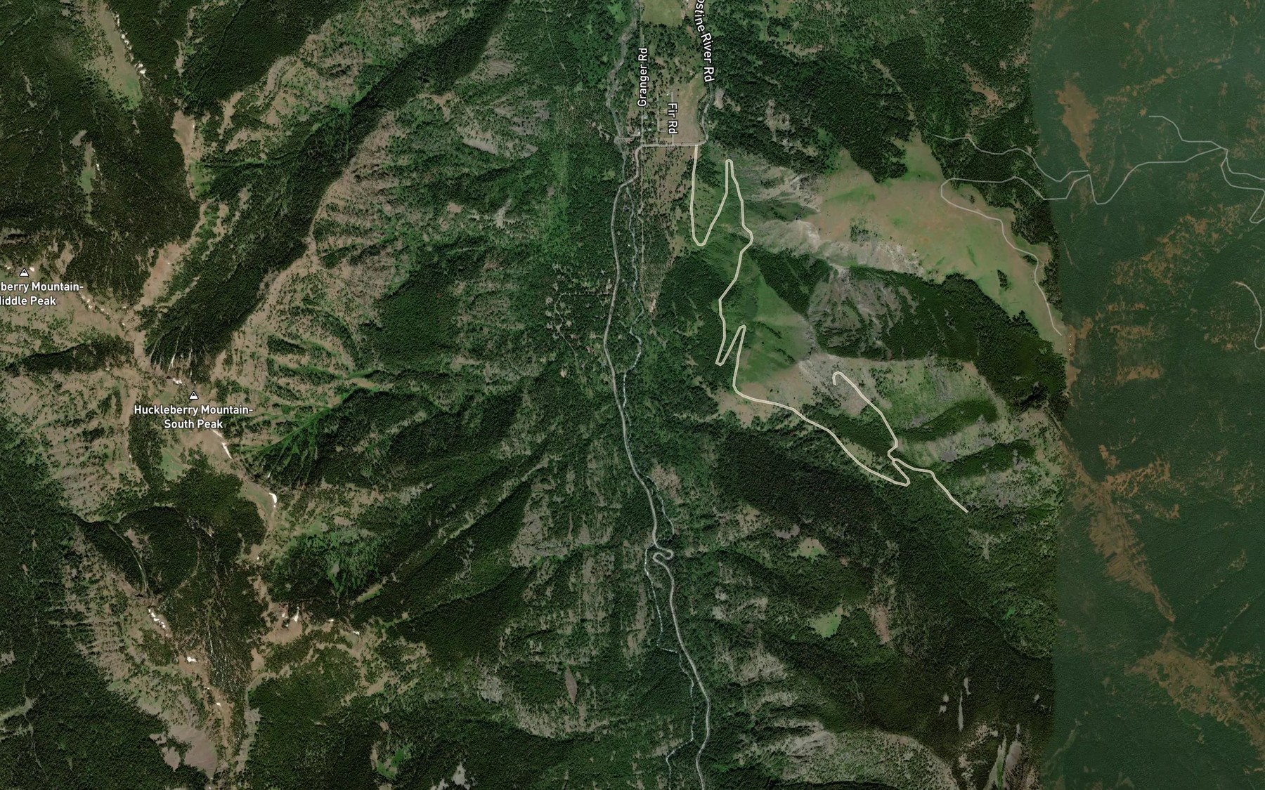 Satellite map of the Silver Creek