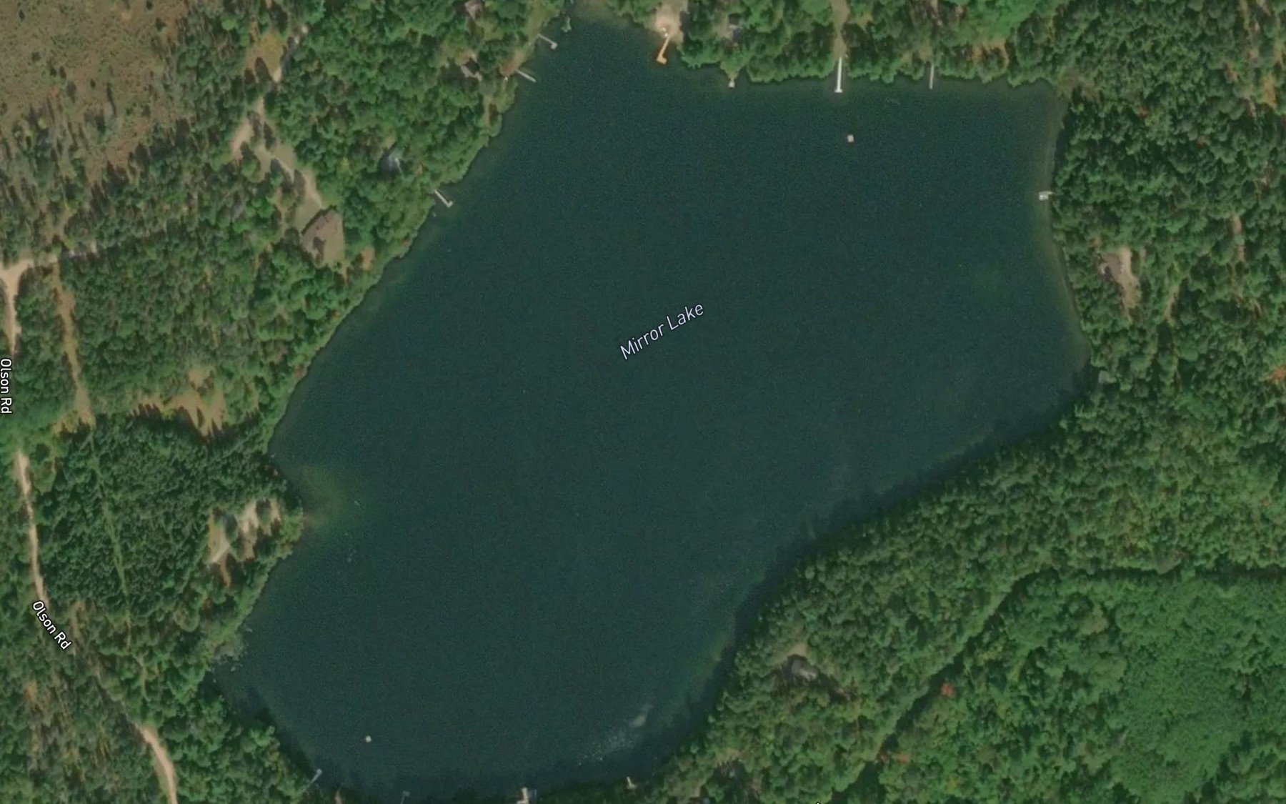 Satellite map of the Mirror Lake