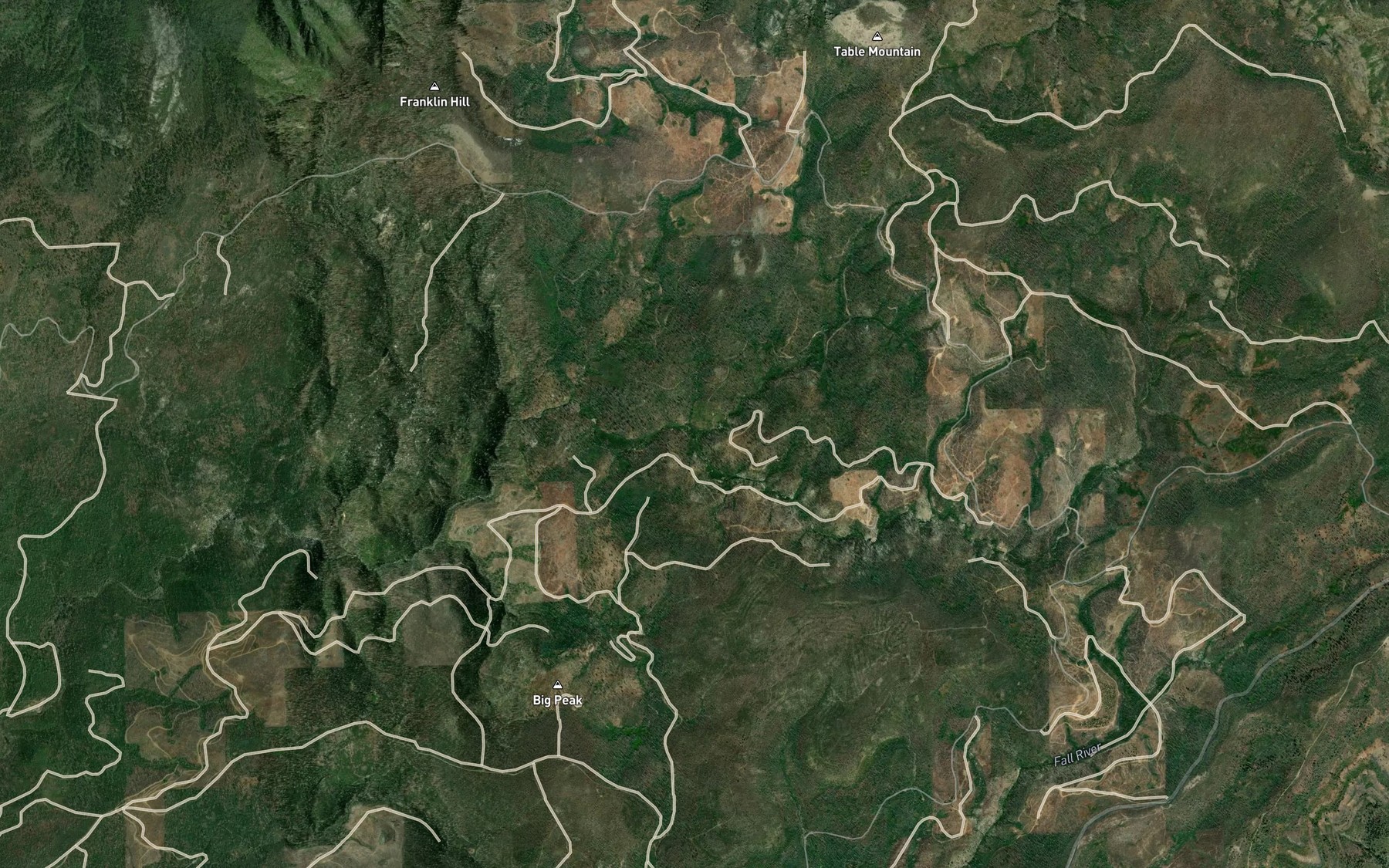 Satellite map of the Willow Creek
