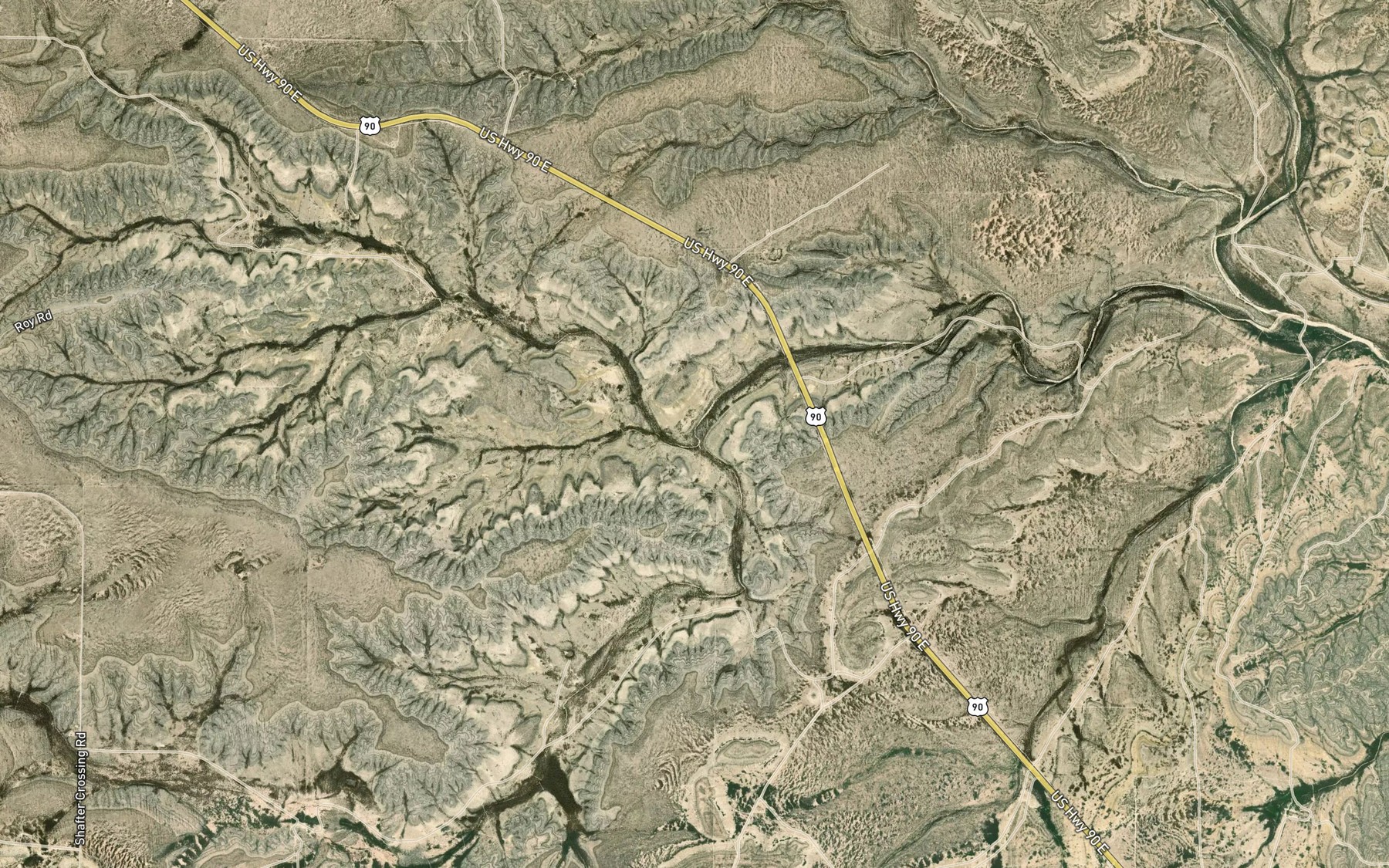 Satellite map of the Magoy Creek