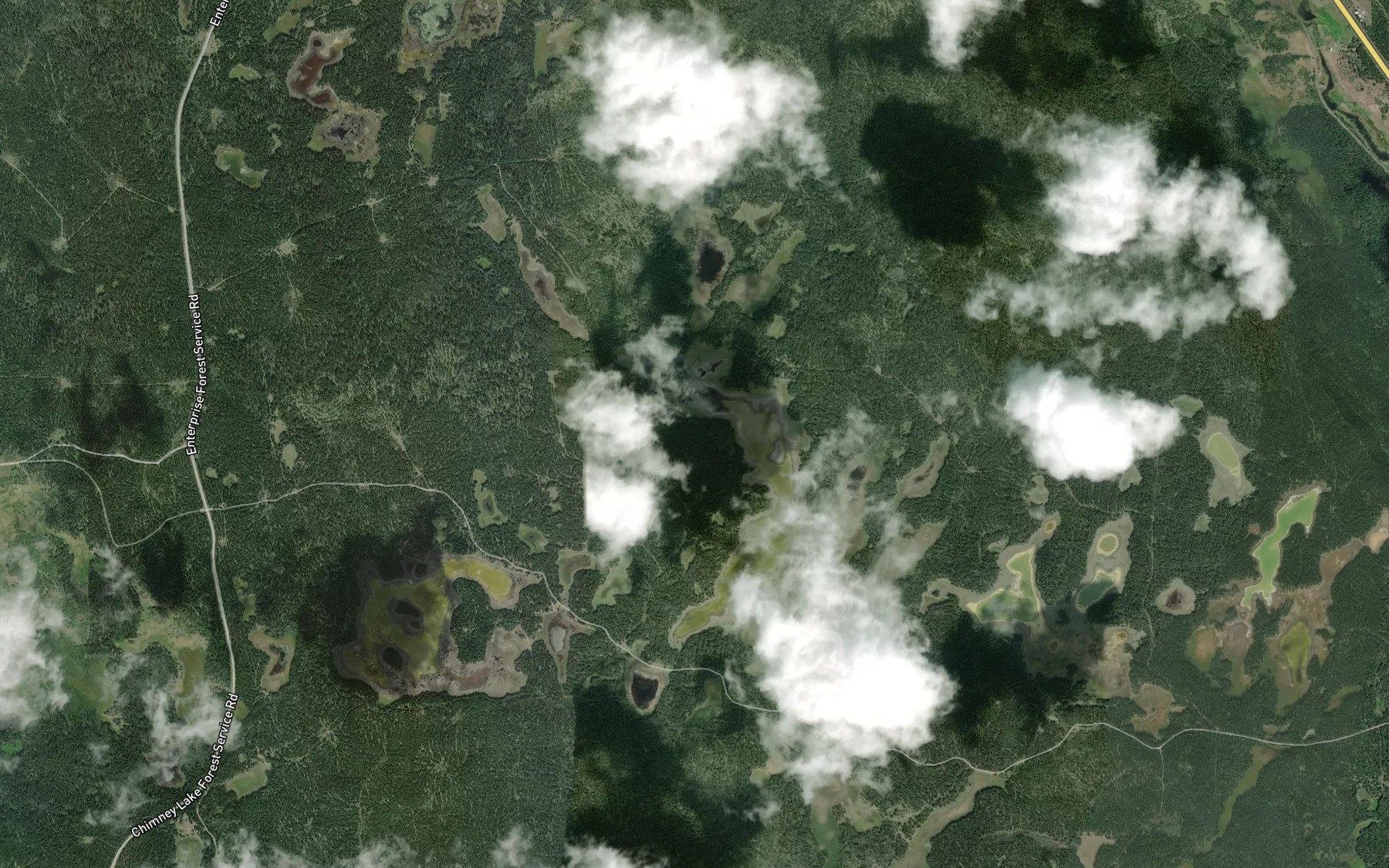 Satellite map of the Parker Creek