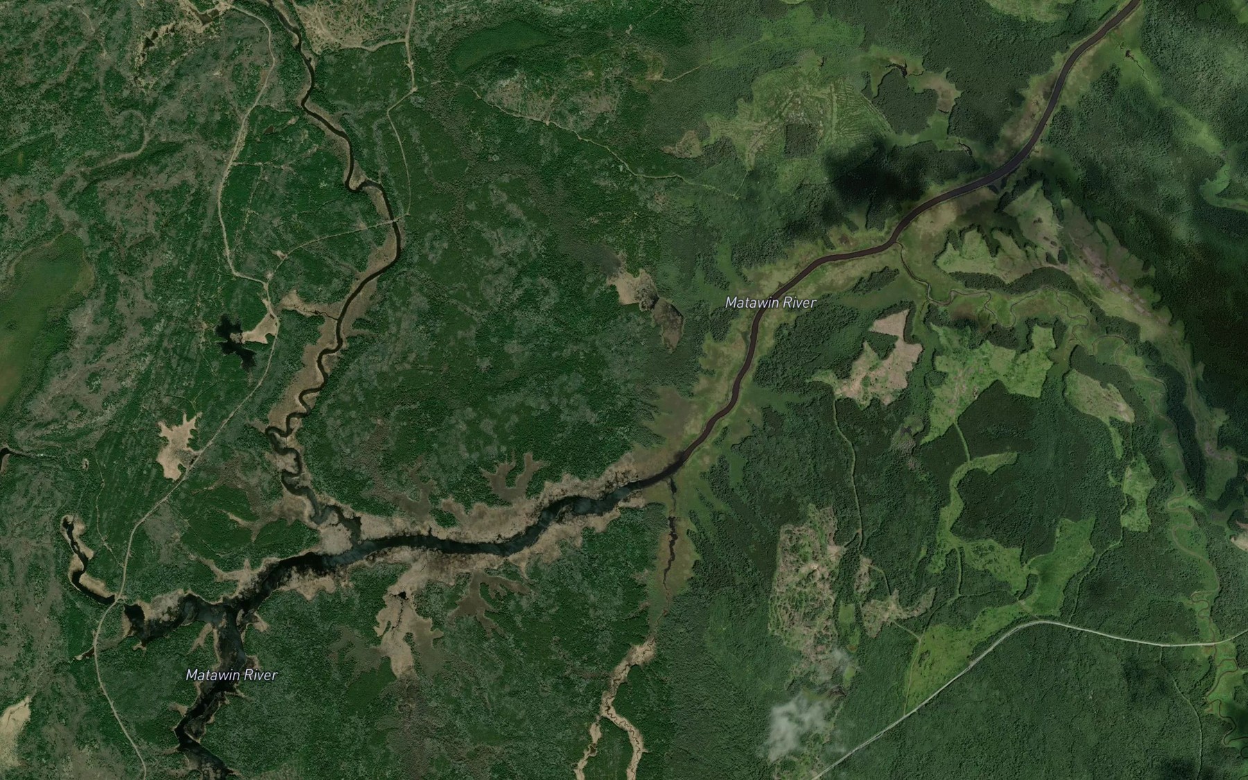 Satellite map of the Sackville Creek