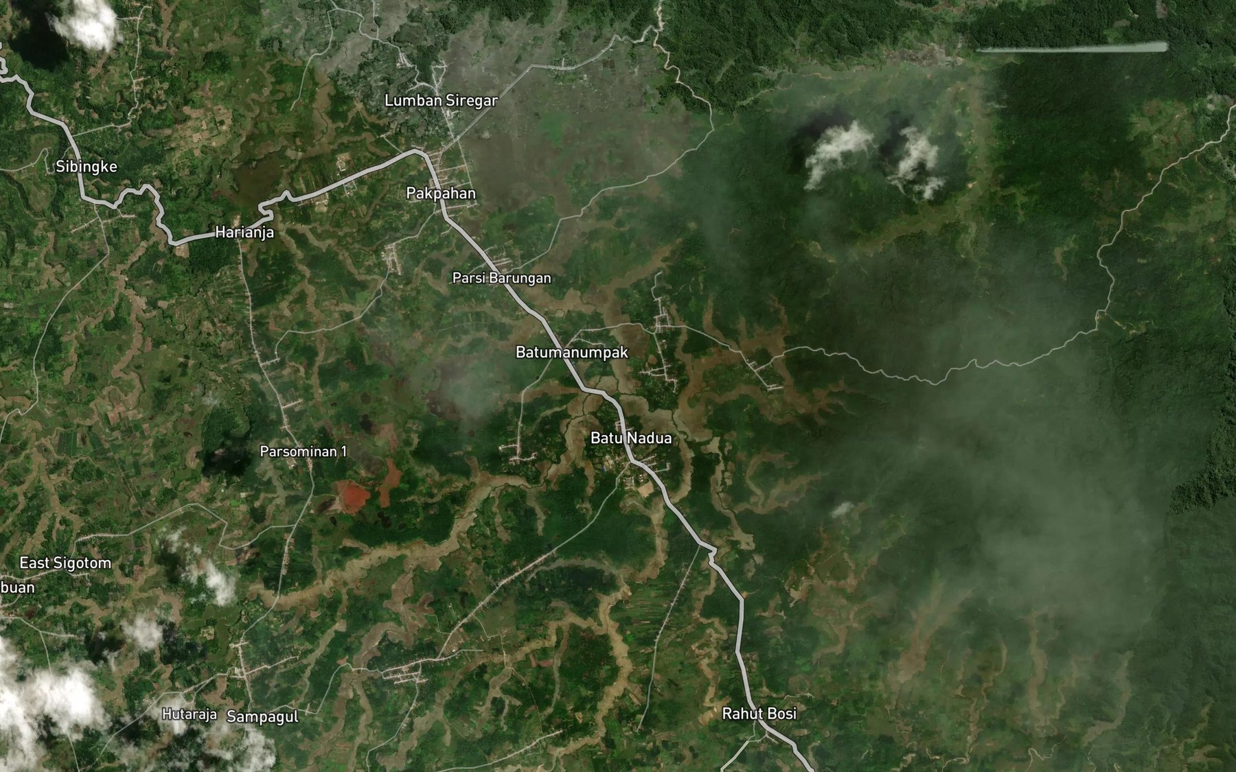 Satellite map of the Aek Bahatuatu