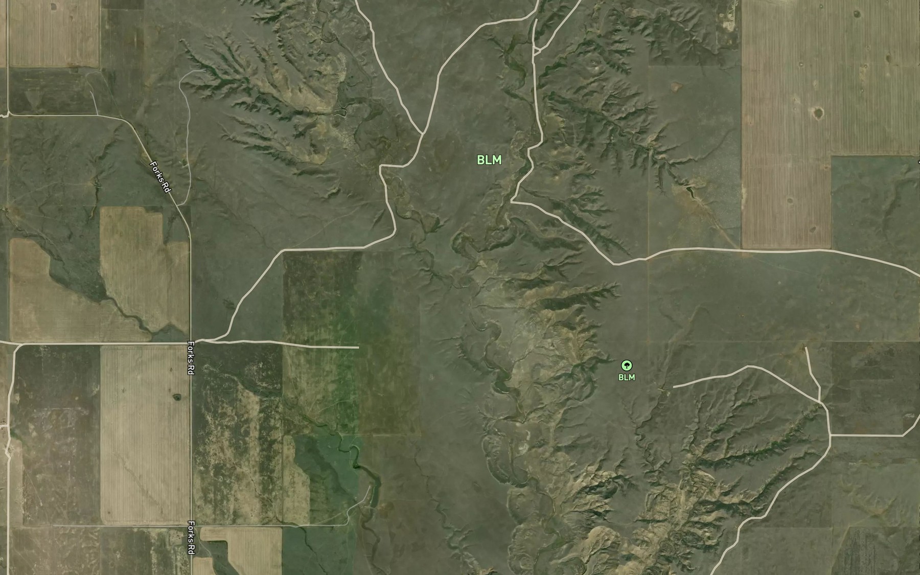 Satellite map of the East Fork Stinky Creek