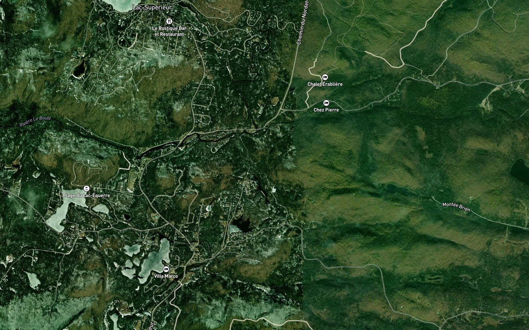 Satellite map of the Riviere Archambault