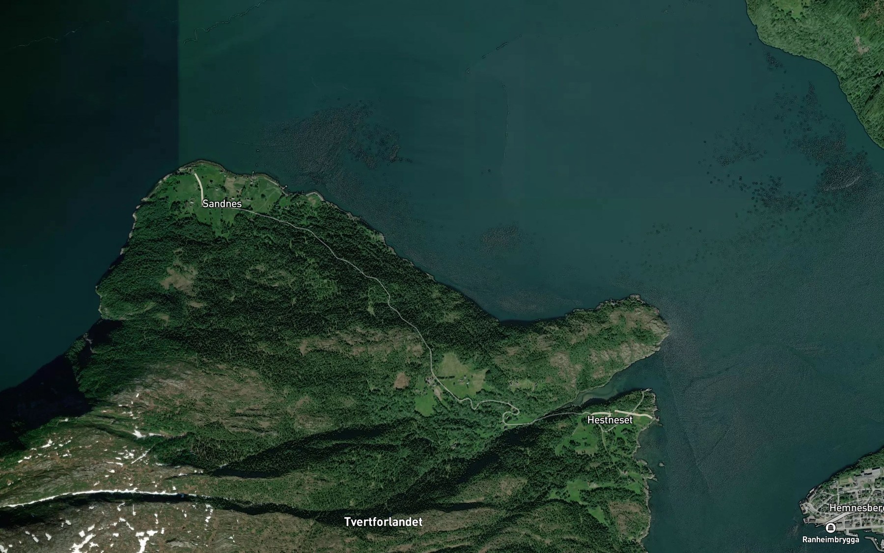 Satellite map of the Tommervika