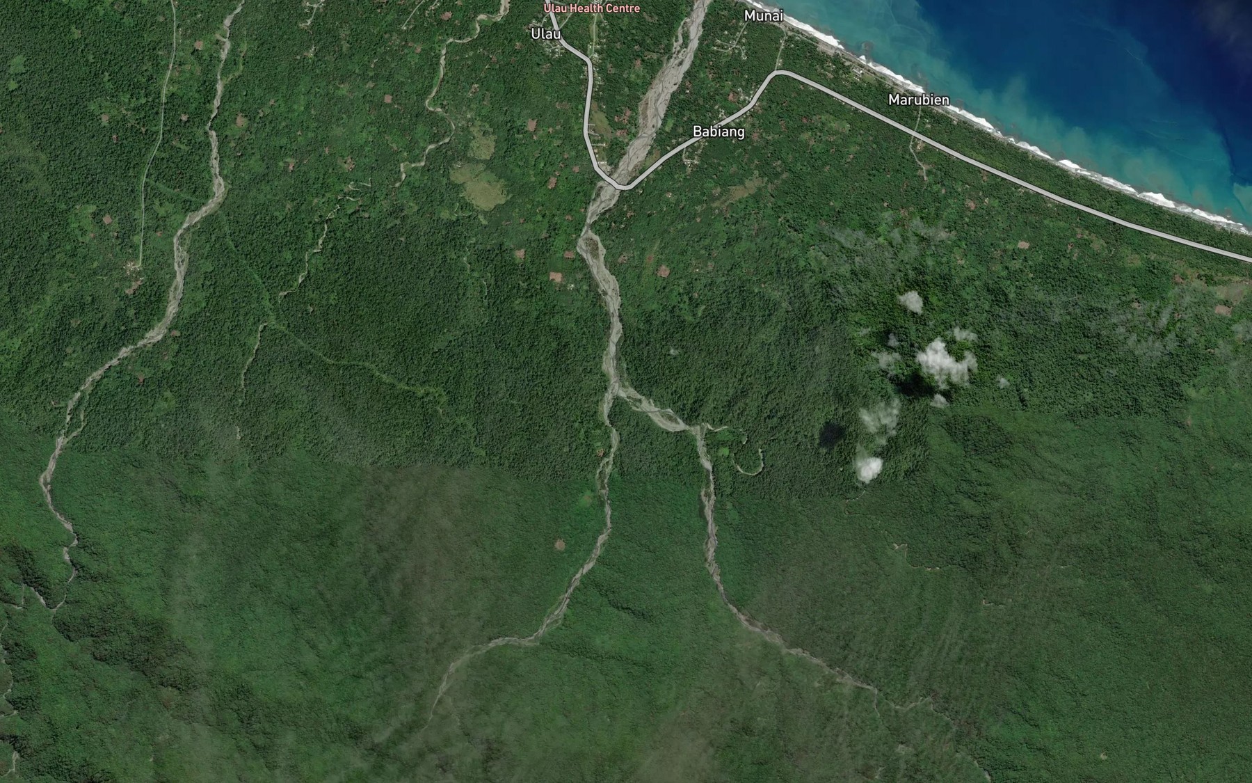 Satellite map of the Damein Creek