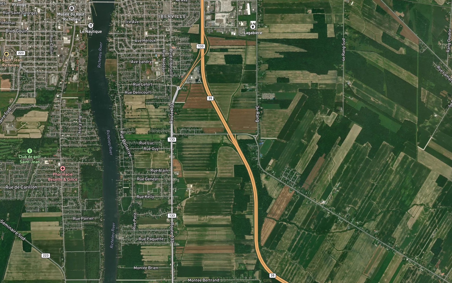Satellite map of the Ruisseau Arcand