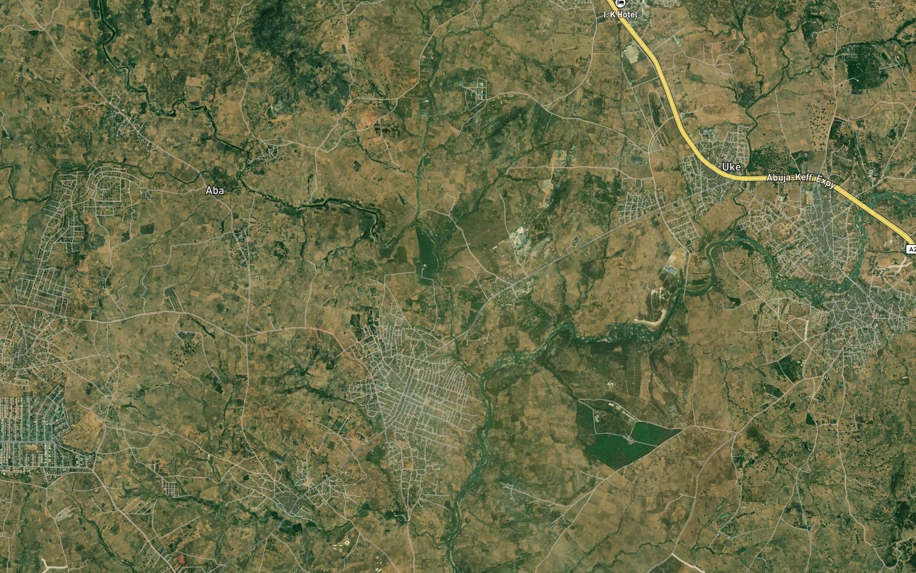Satellite map of the Bana Stream