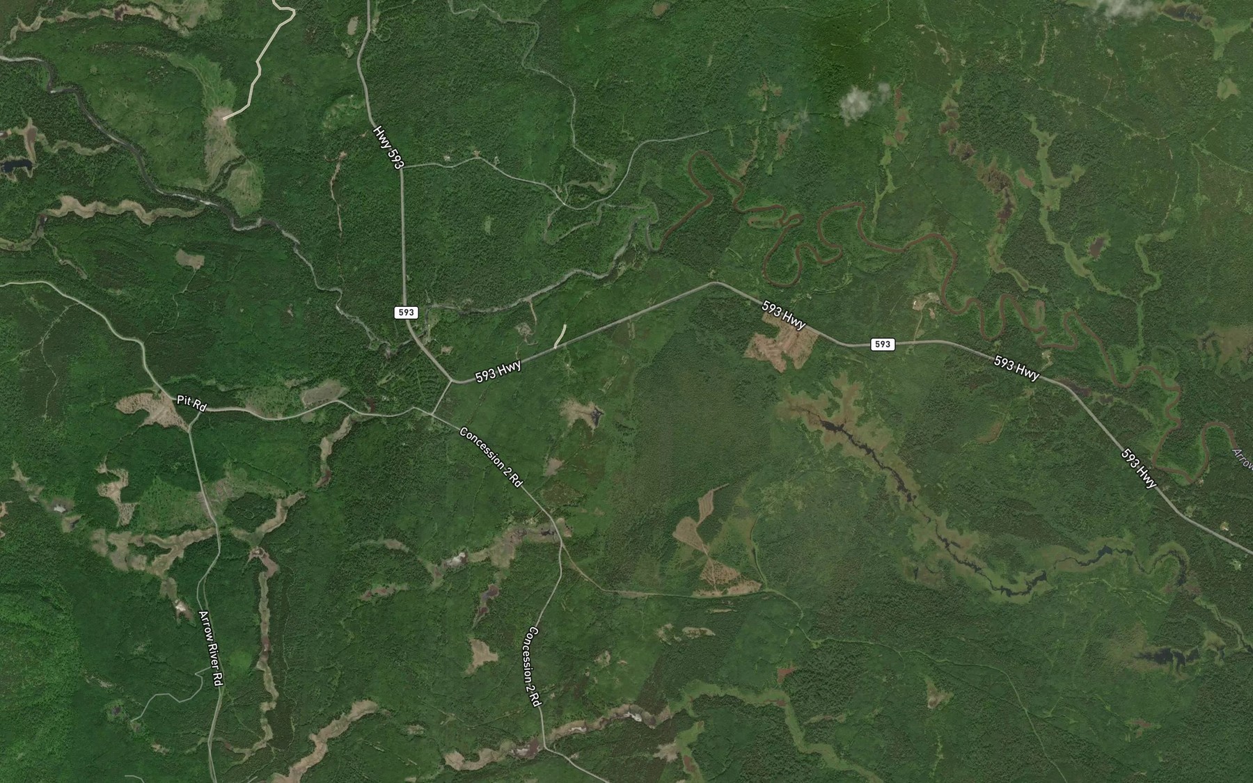 Satellite map of the Little Whitefish River