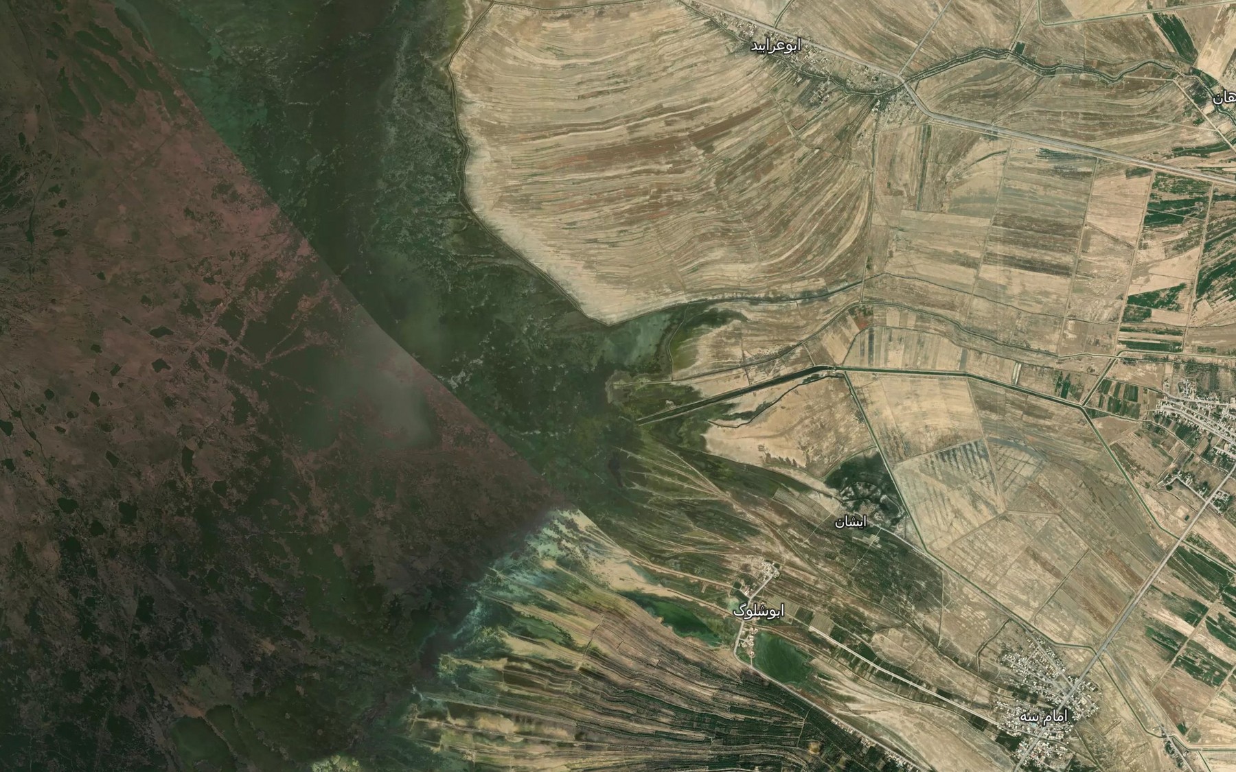 Satellite map of the Nahr-e `Uyeh