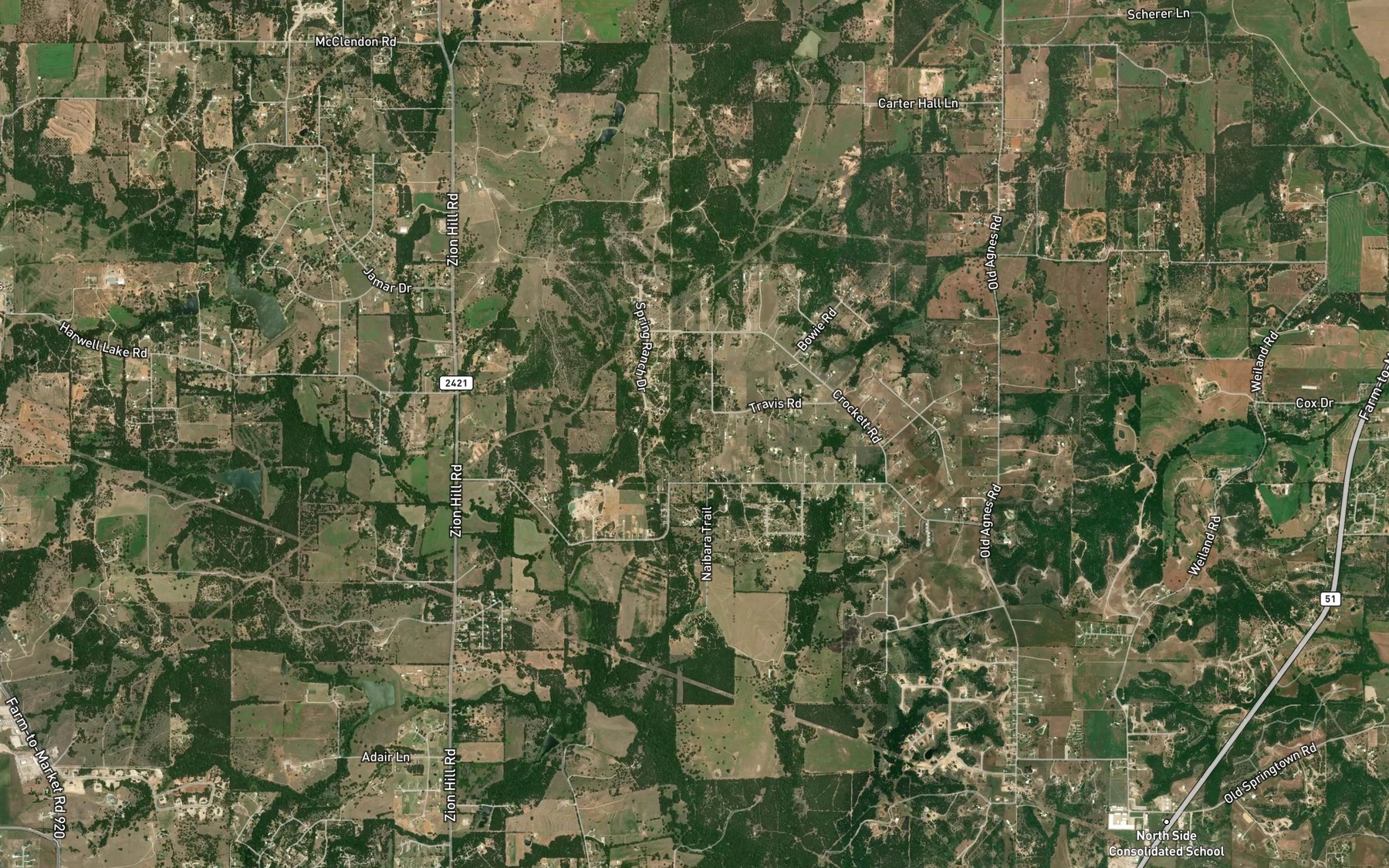 Satellite map of the Sweet Springs