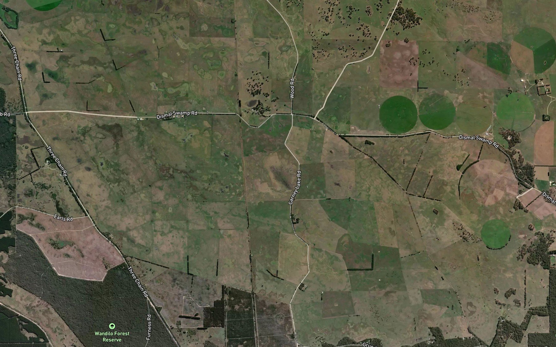 Satellite map of the Kearney Lake