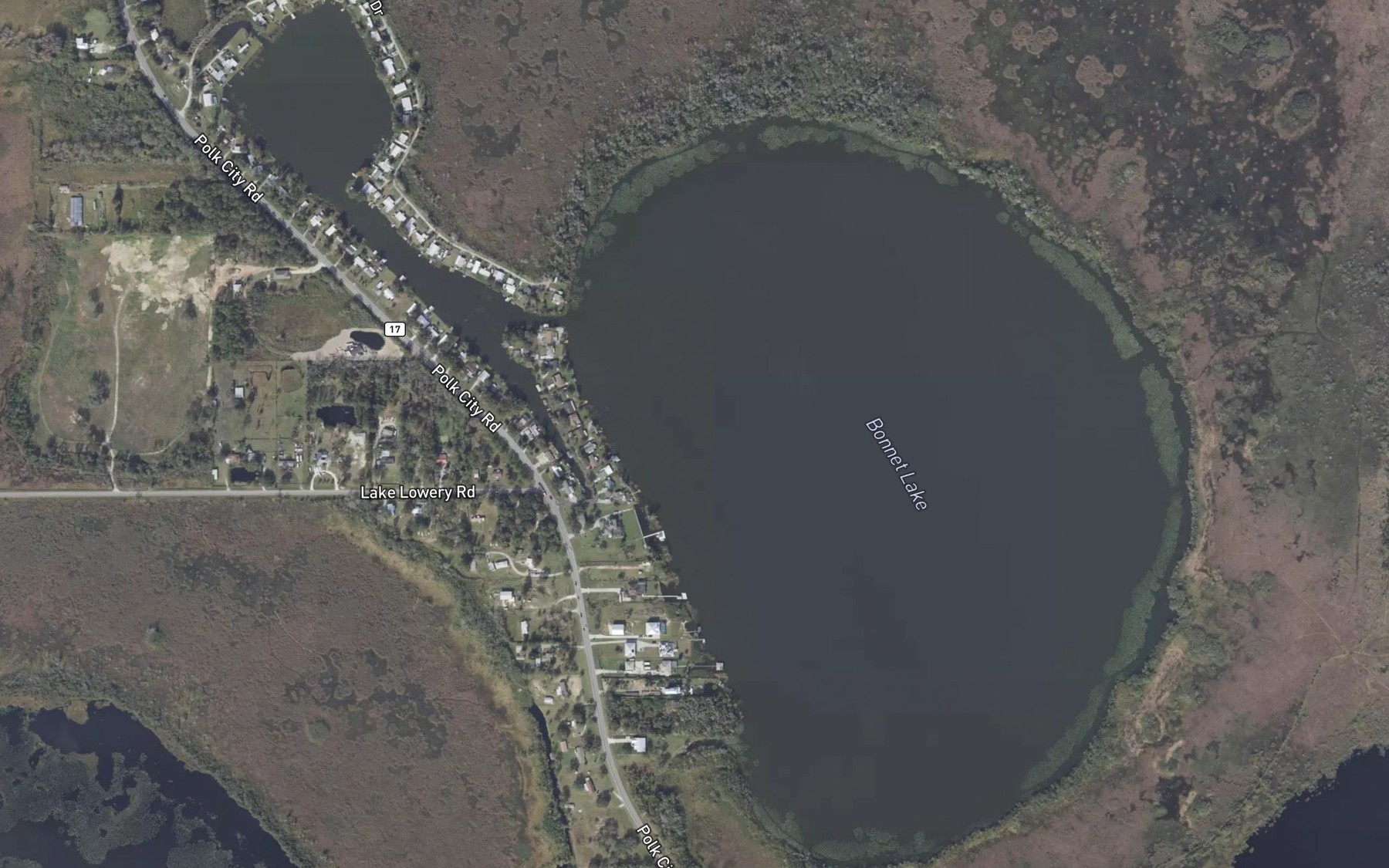 Satellite map of the Bonnet Lake