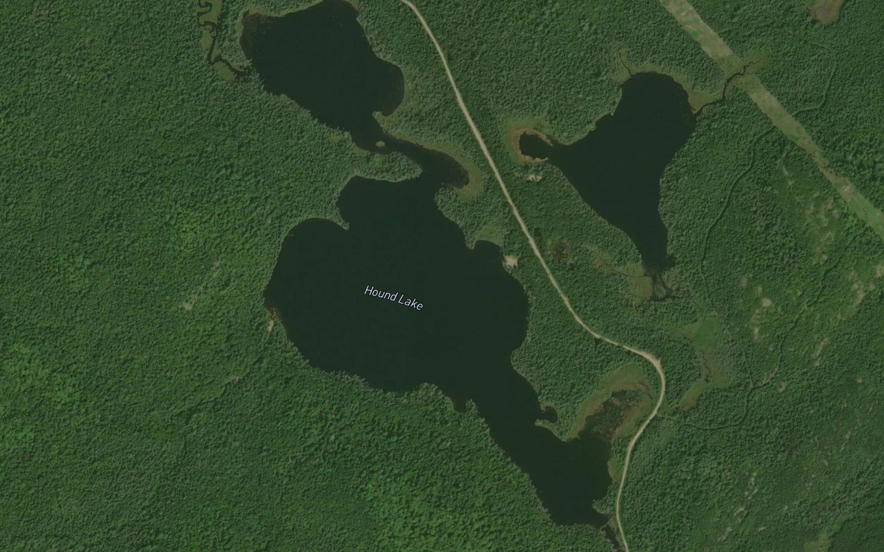 Satellite map of the Hound Lake