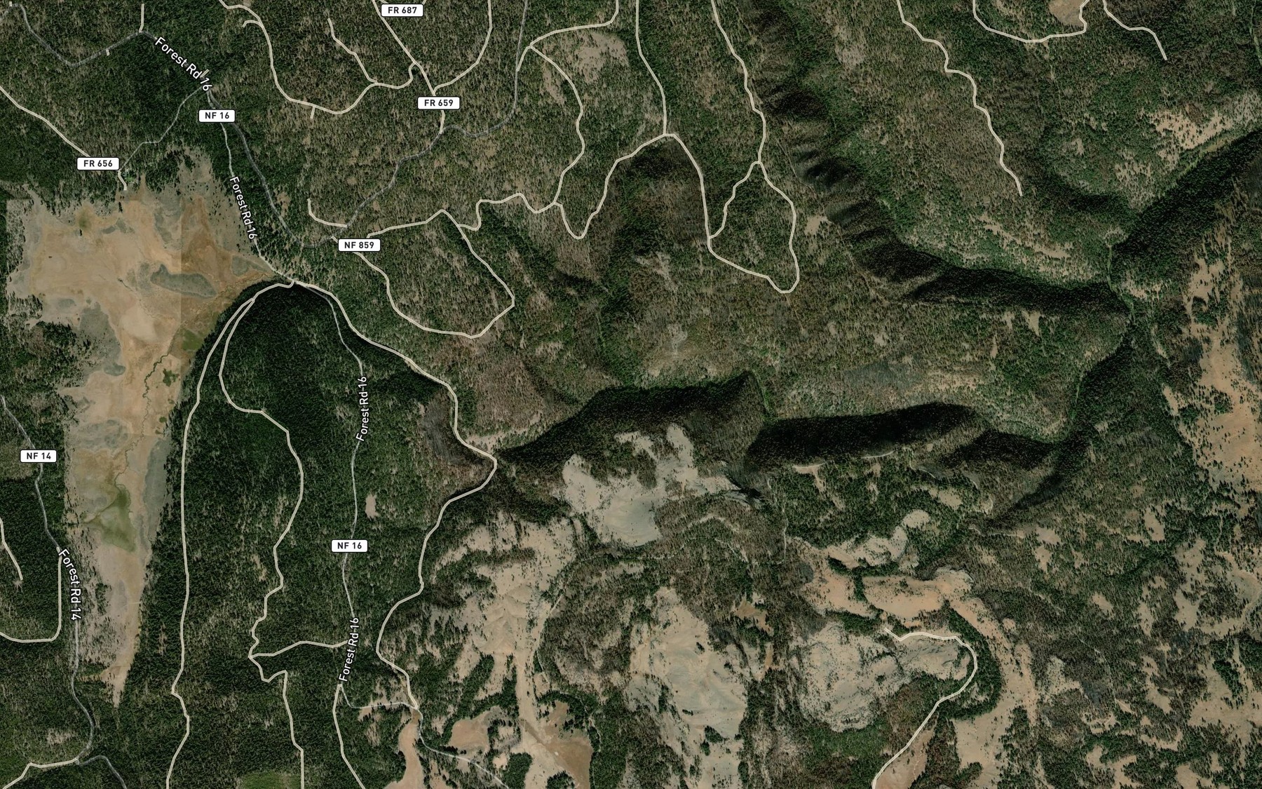 Satellite map of the Halfway Creek