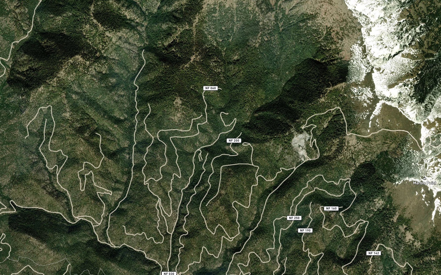 Satellite map of the West Fork Lake Creek