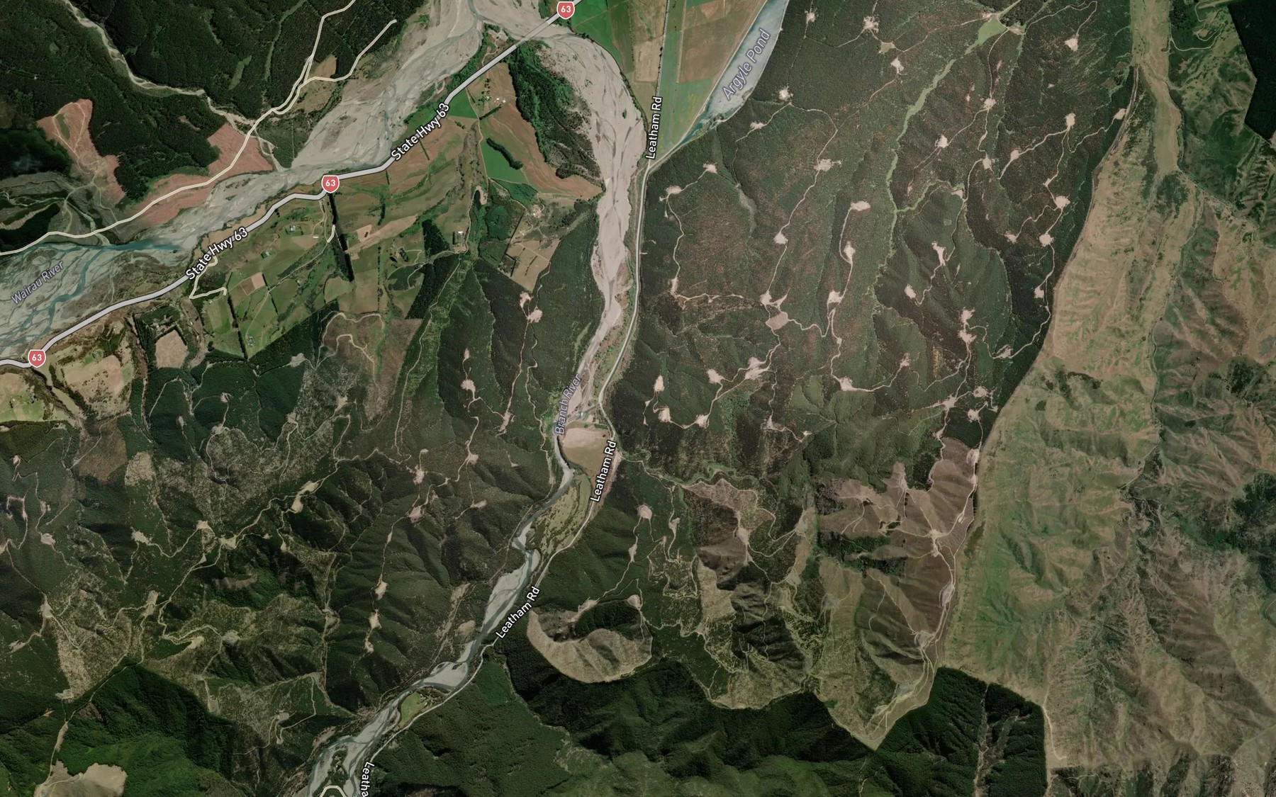 Satellite map of the Fuchsia Stream