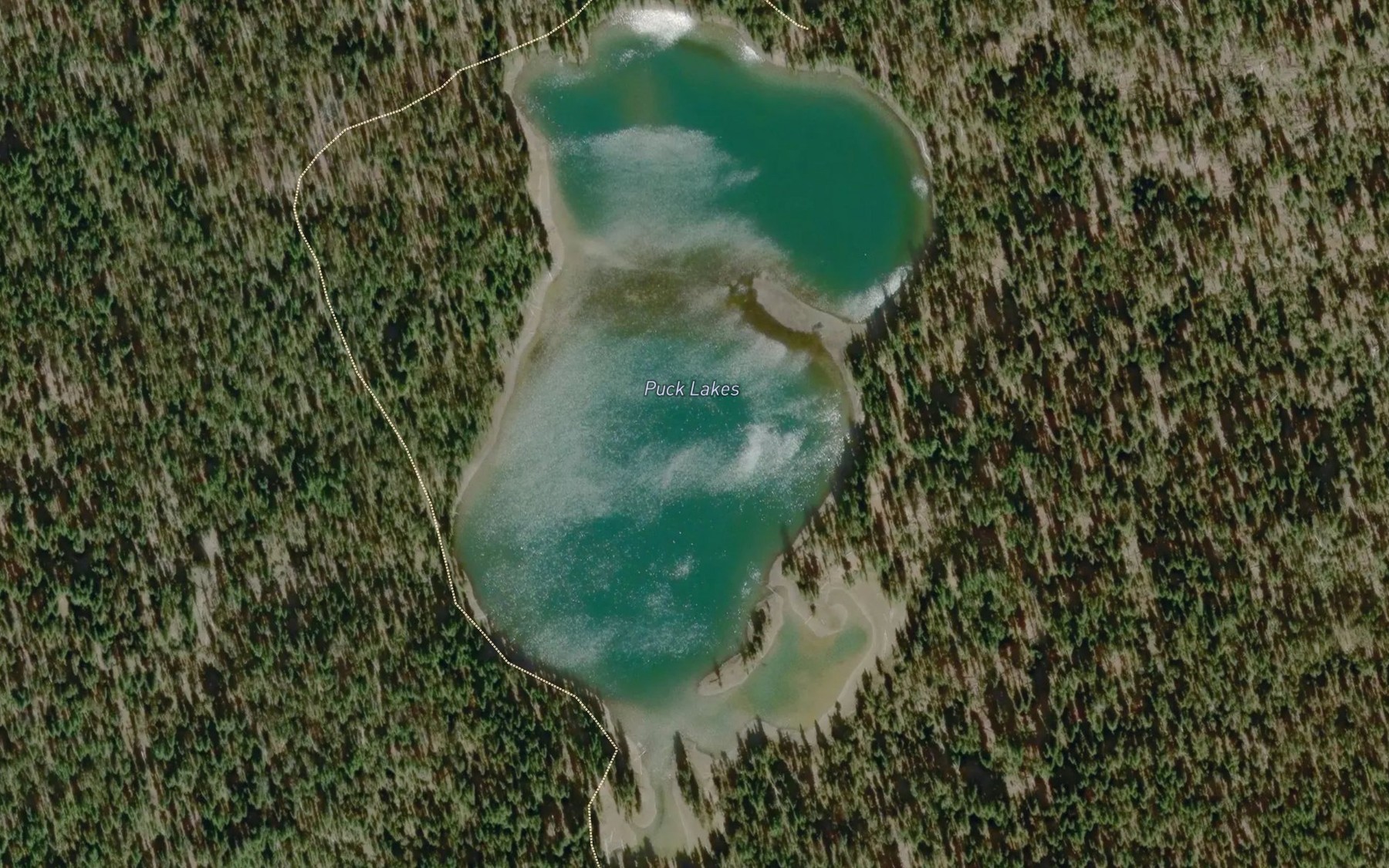 Satellite map of the Puck Lakes