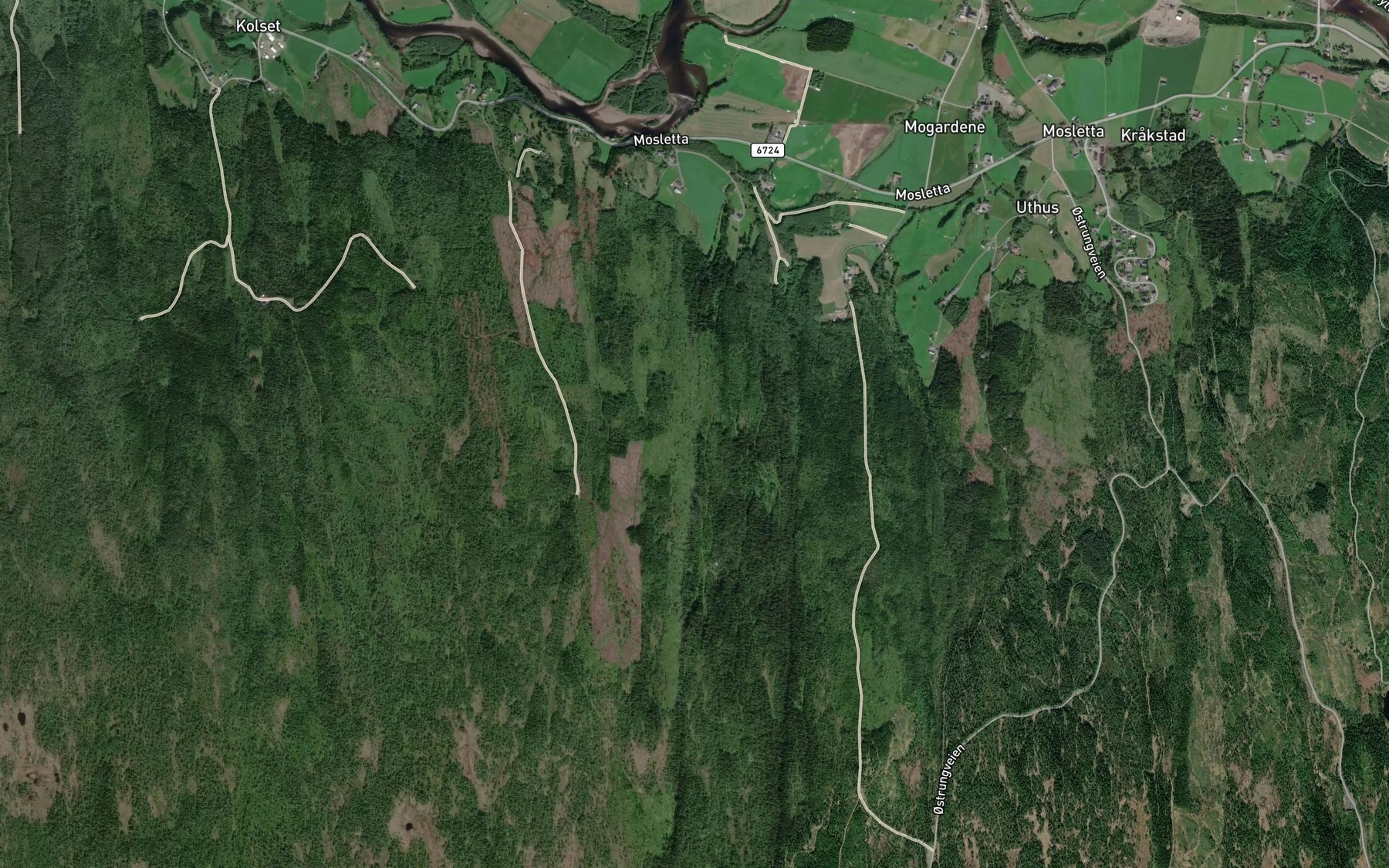 Satellite map of the Bjorndalsbekken