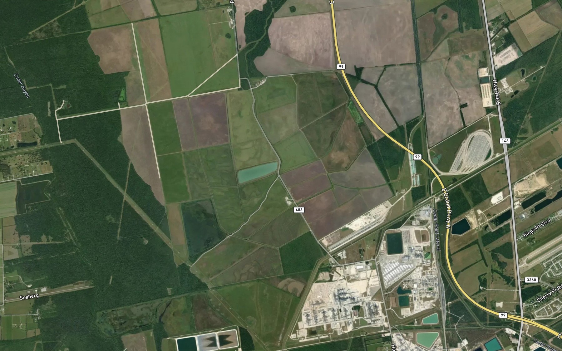 Satellite map of the J M Frost III Reservoir Number 3
