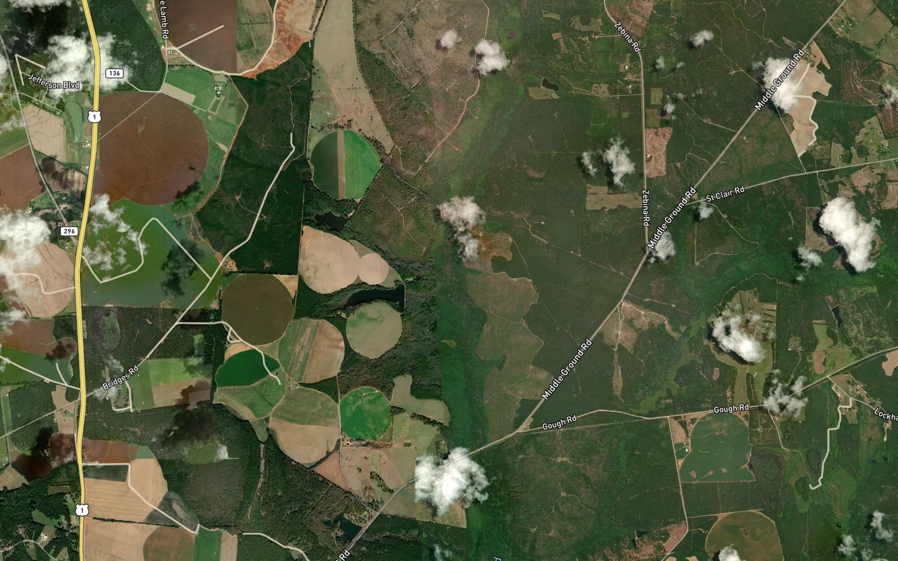 Satellite map of the Stinson Branch