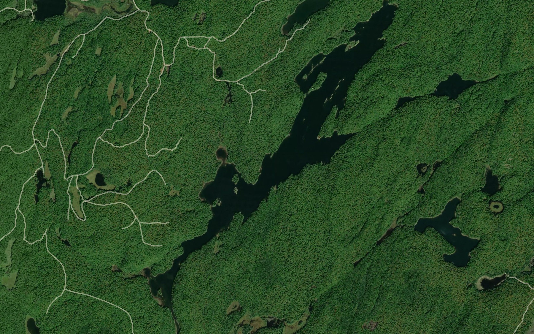 Satellite map of the Rockaway Lake