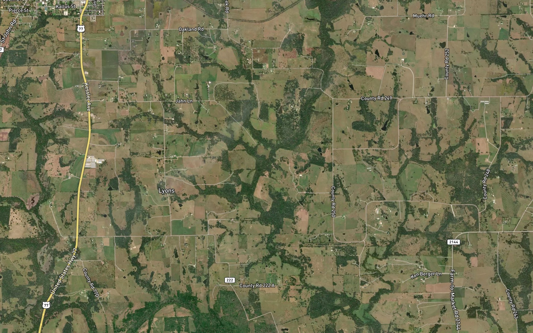 Satellite map of the Elm Branch