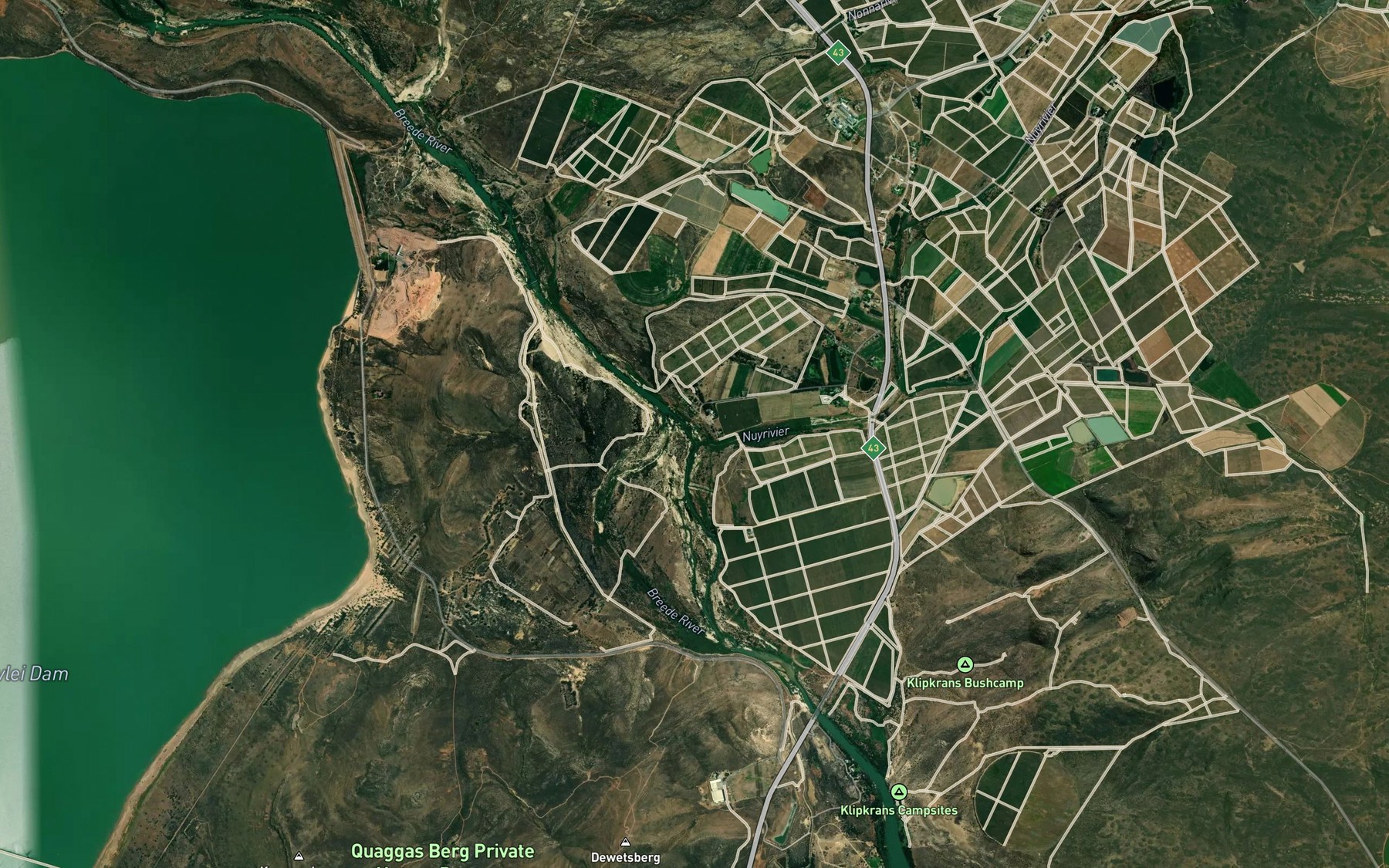 Satellite map of the Nuyrivier