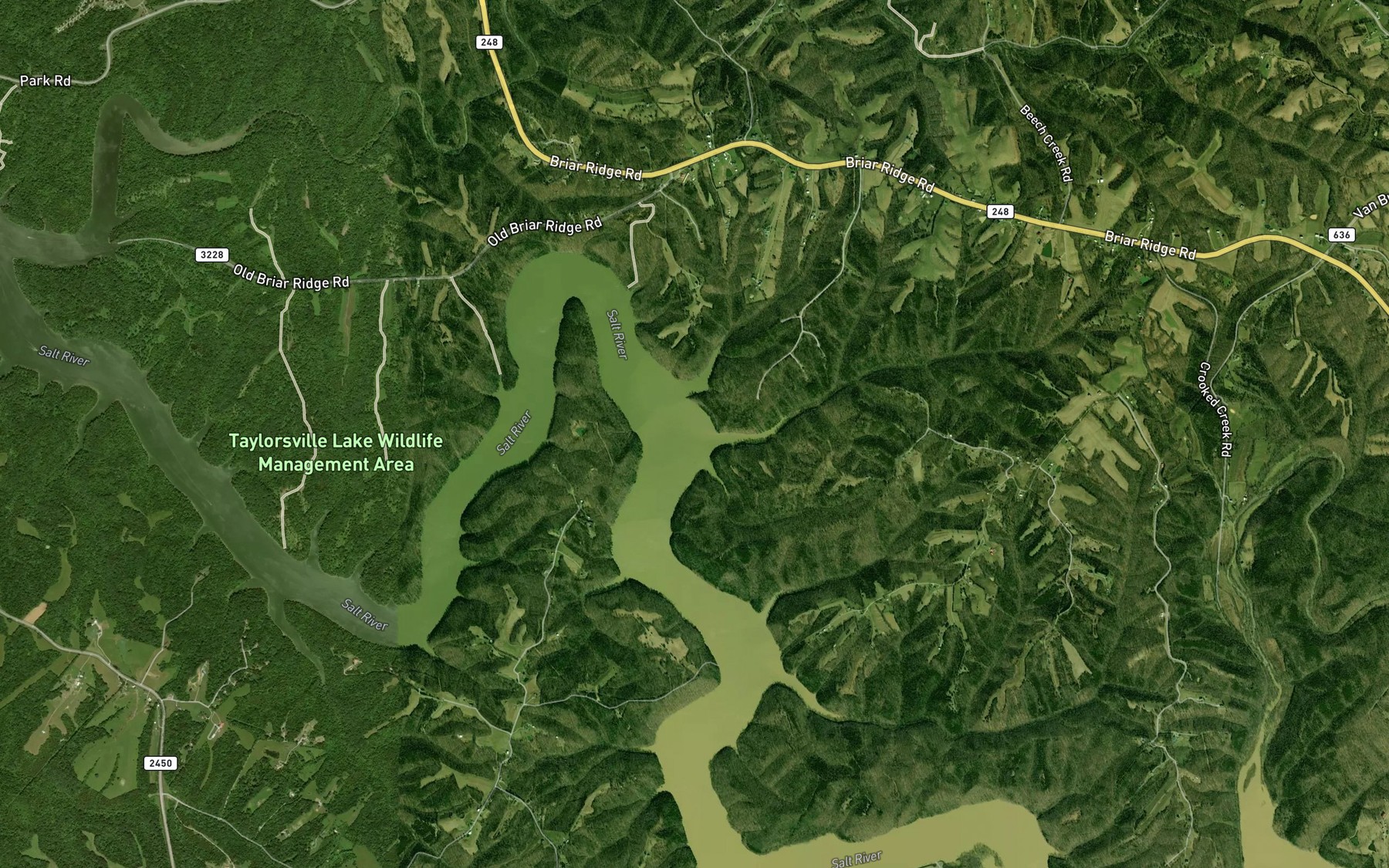 Satellite map of the Candy Branch