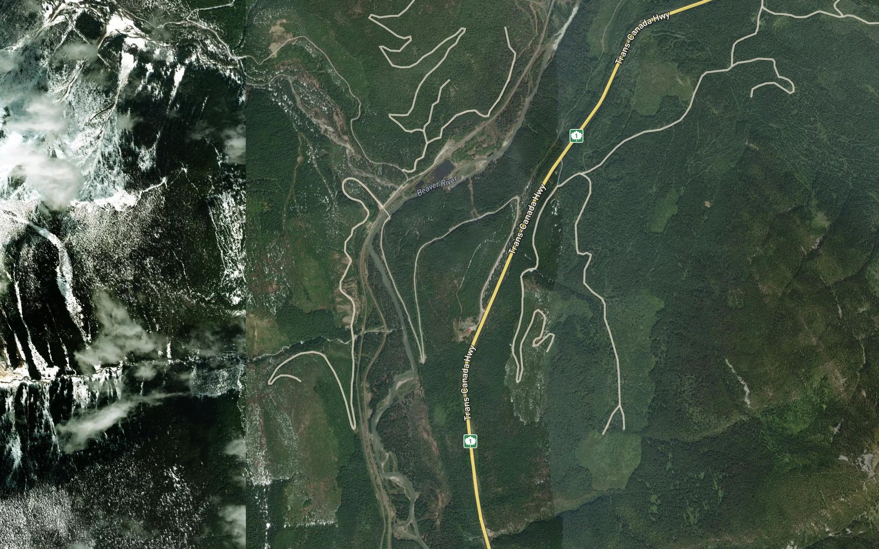 Satellite map of the Cupola Creek