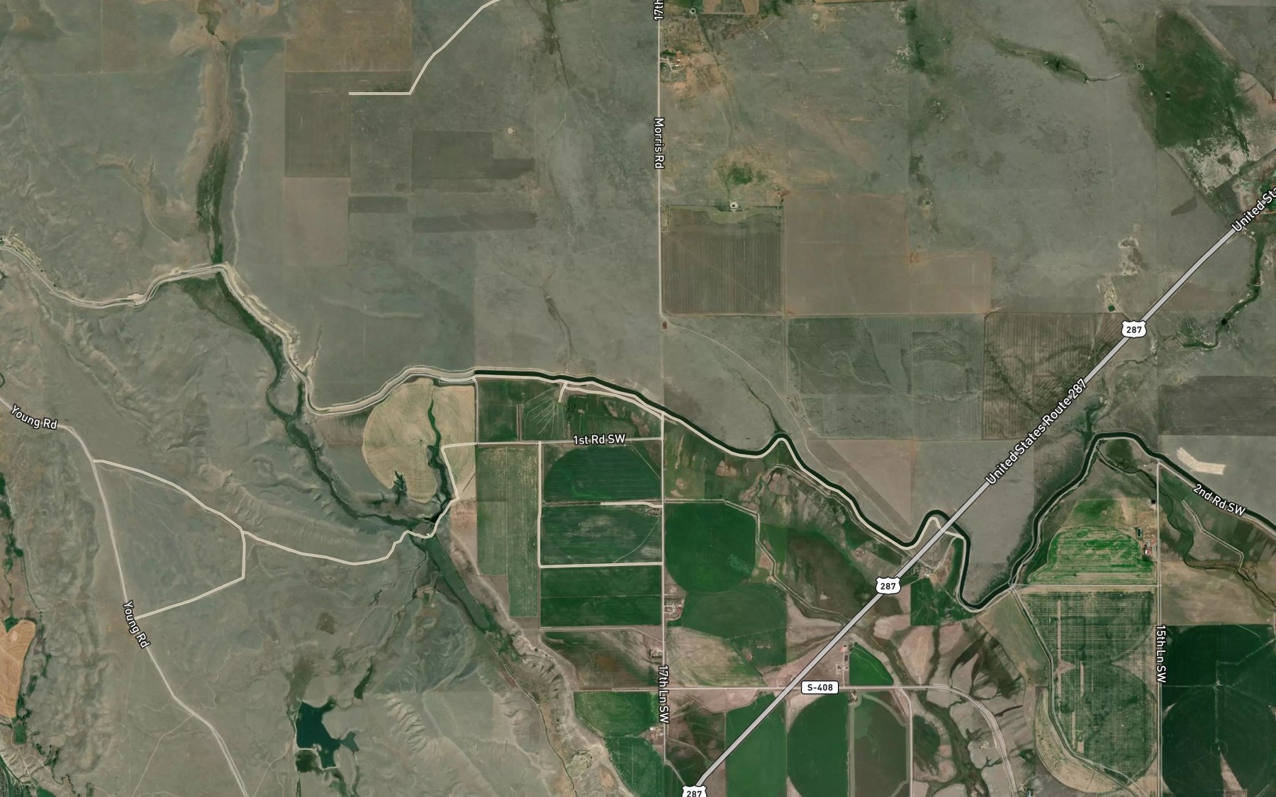 Satellite map of the Sun River Slope Canal