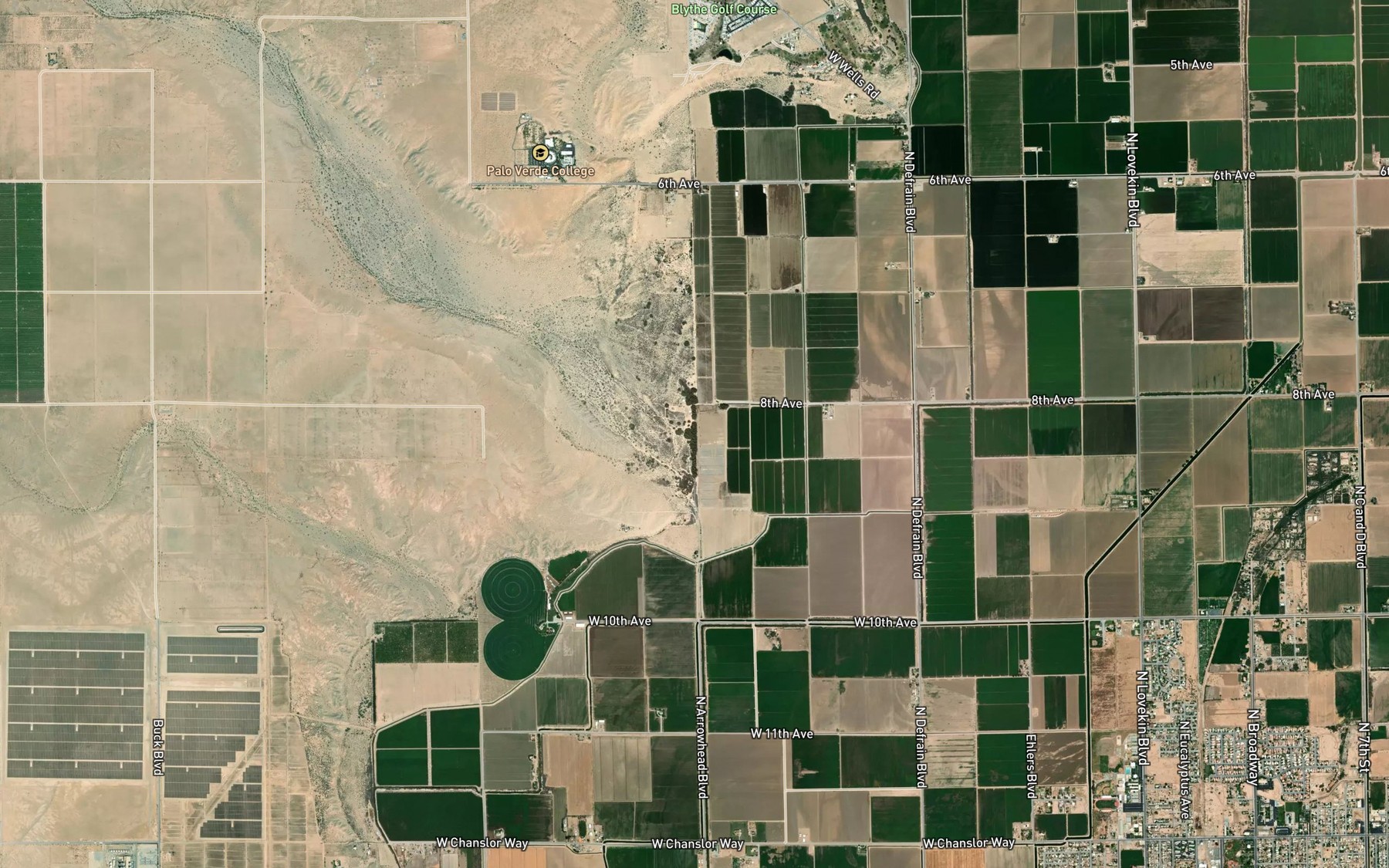 Satellite map of the McCoy Wash