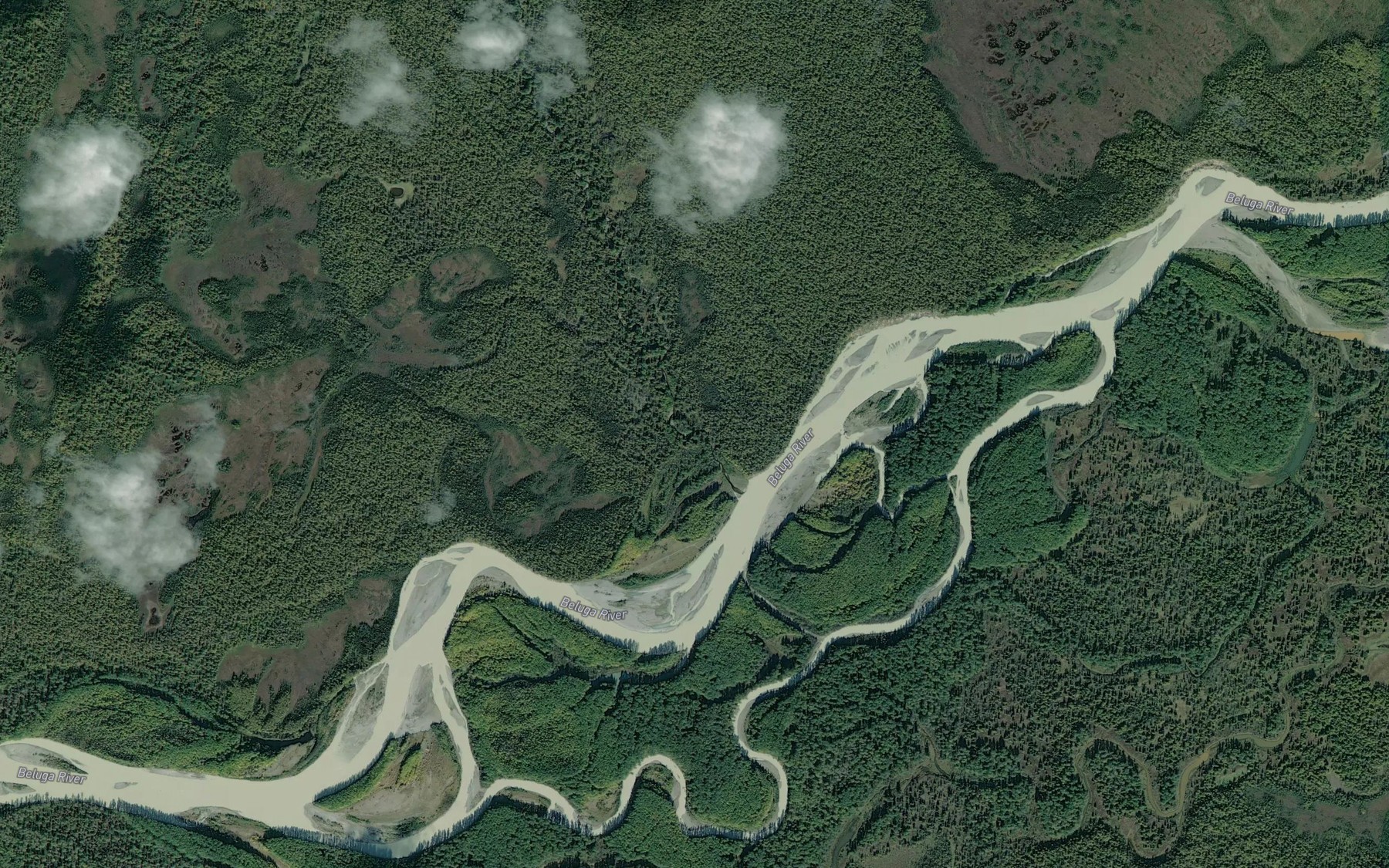 Satellite map of the Olson Creek