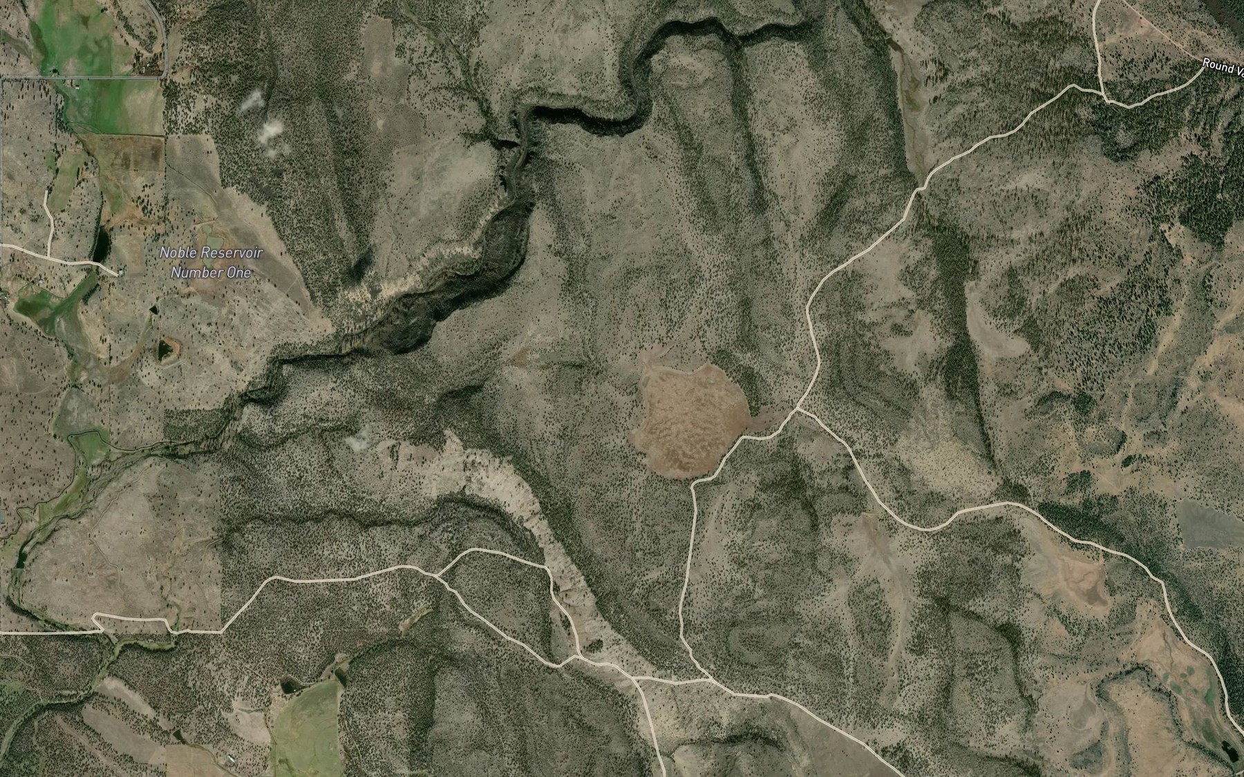 Satellite map of the Big Adobe Reservoir