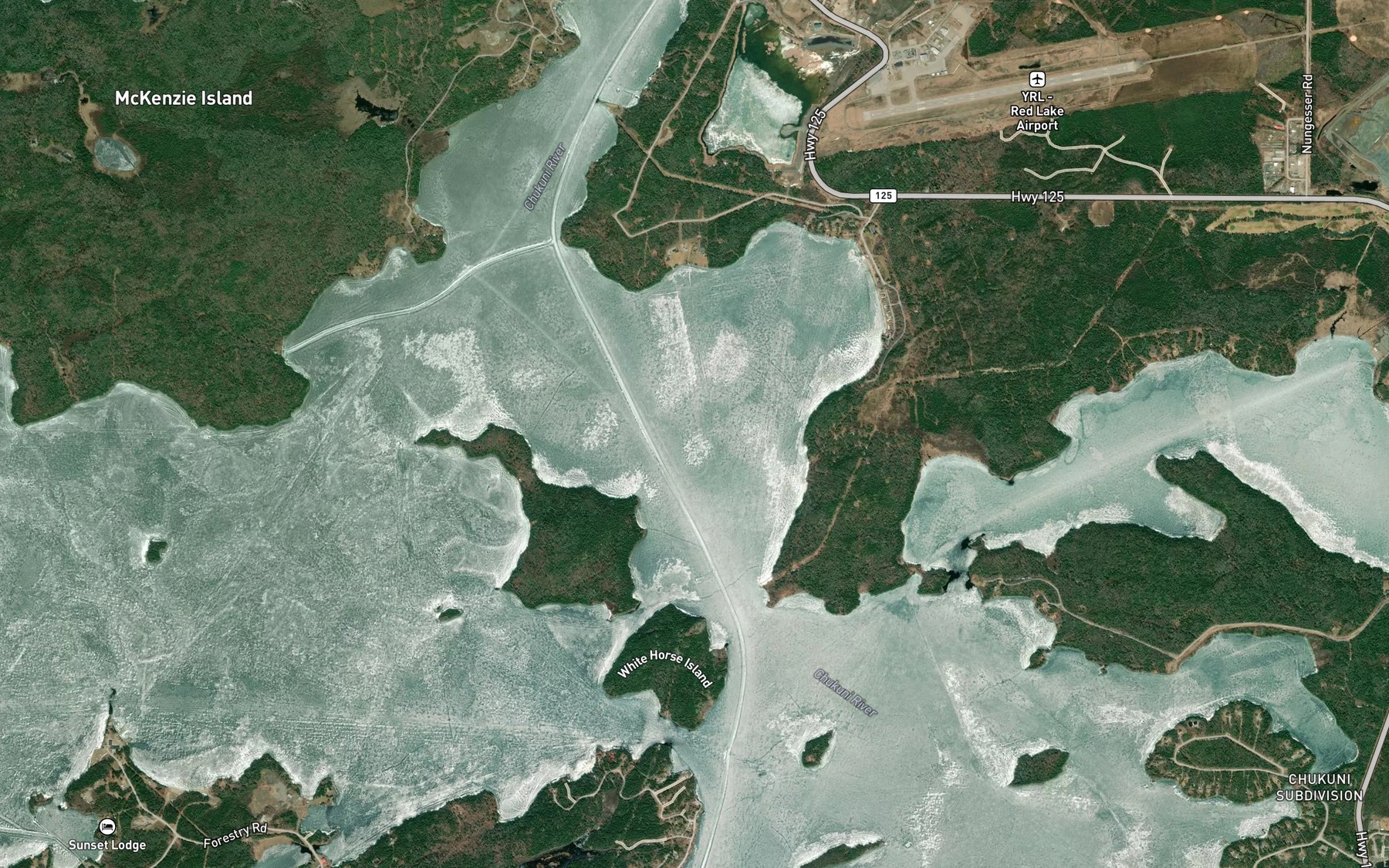 Satellite map of the Rahill Bay