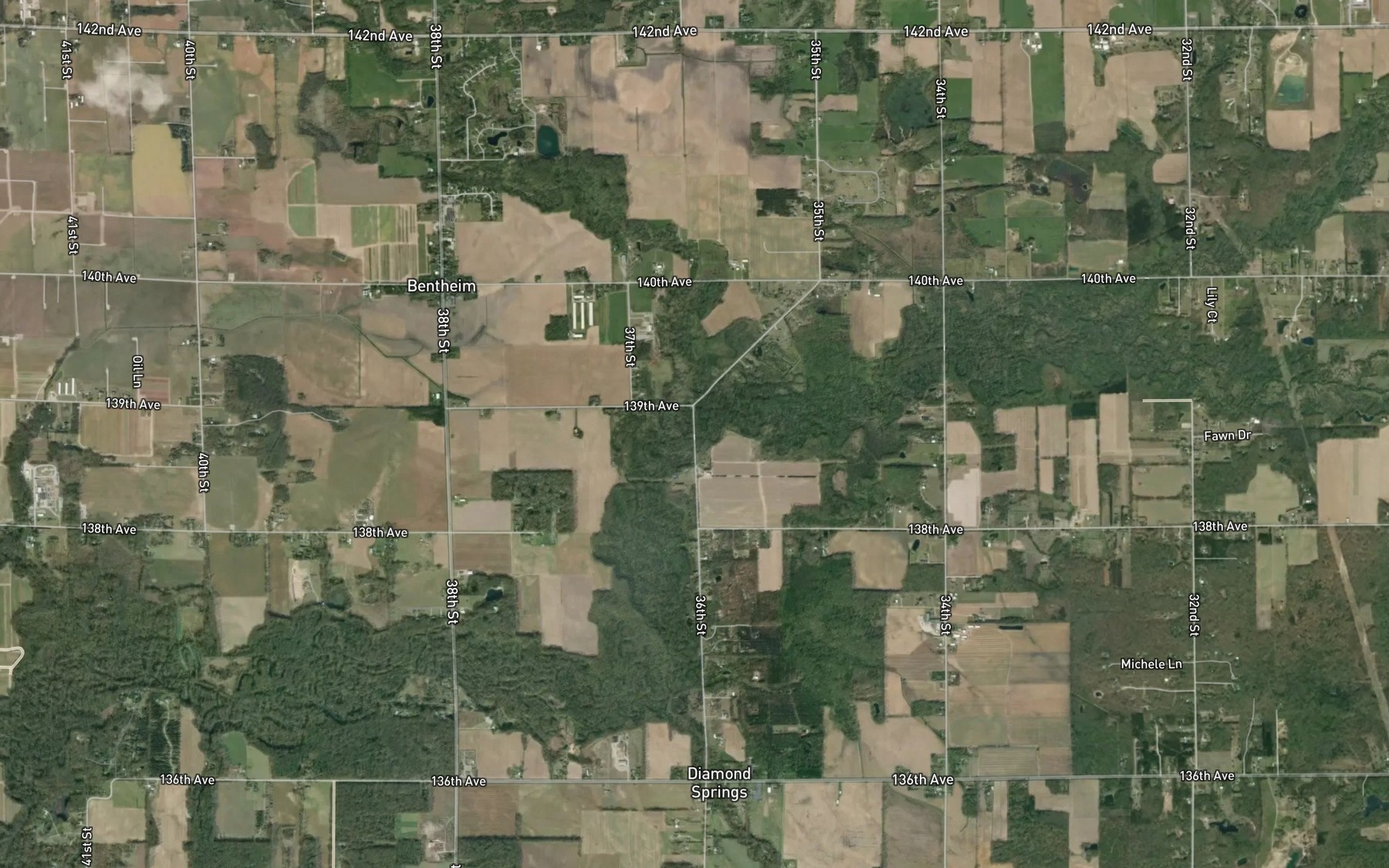 Satellite map of the Black Creek