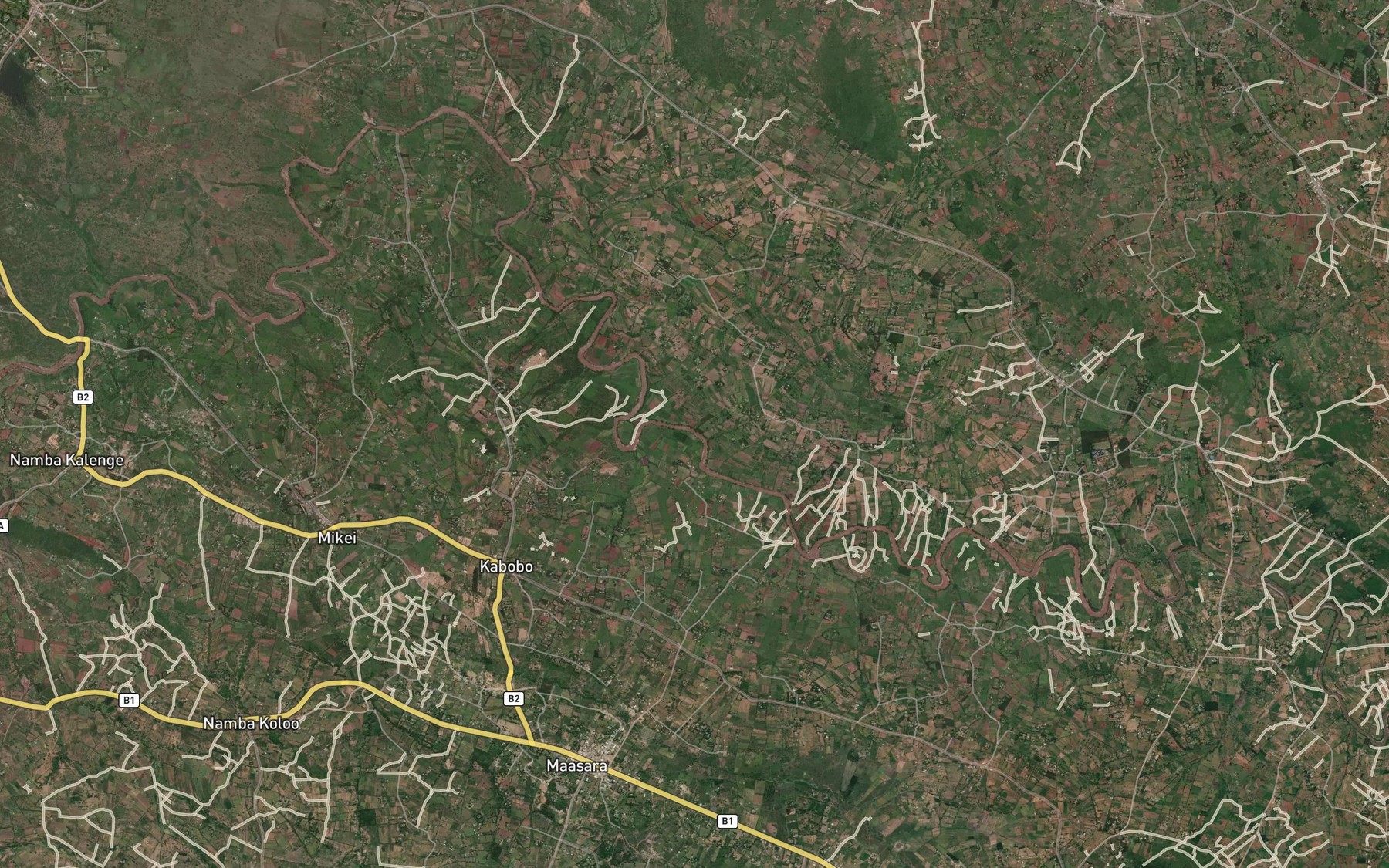 Satellite map of the Migori River