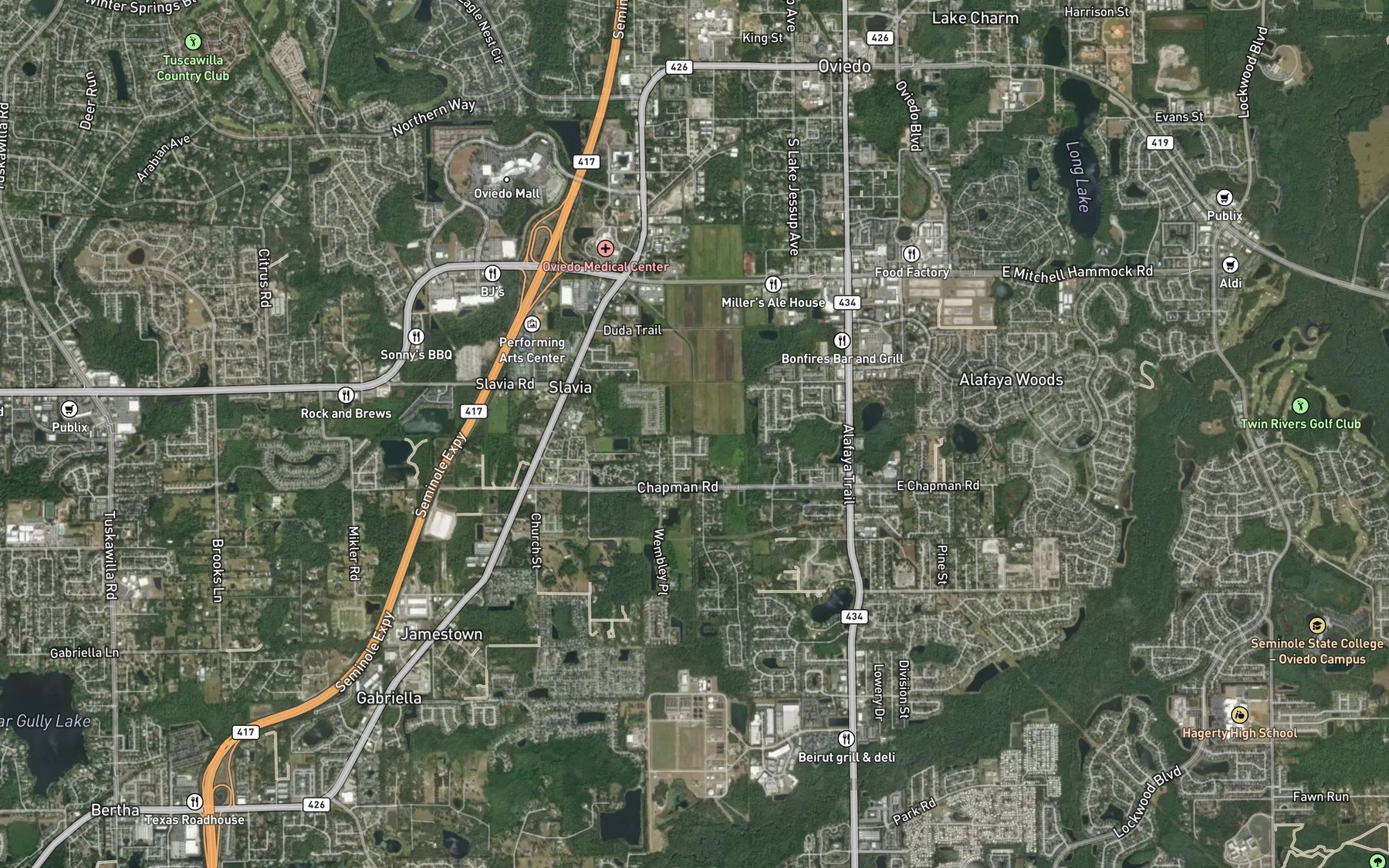 Satellite map of the Lightwood Knox Canal