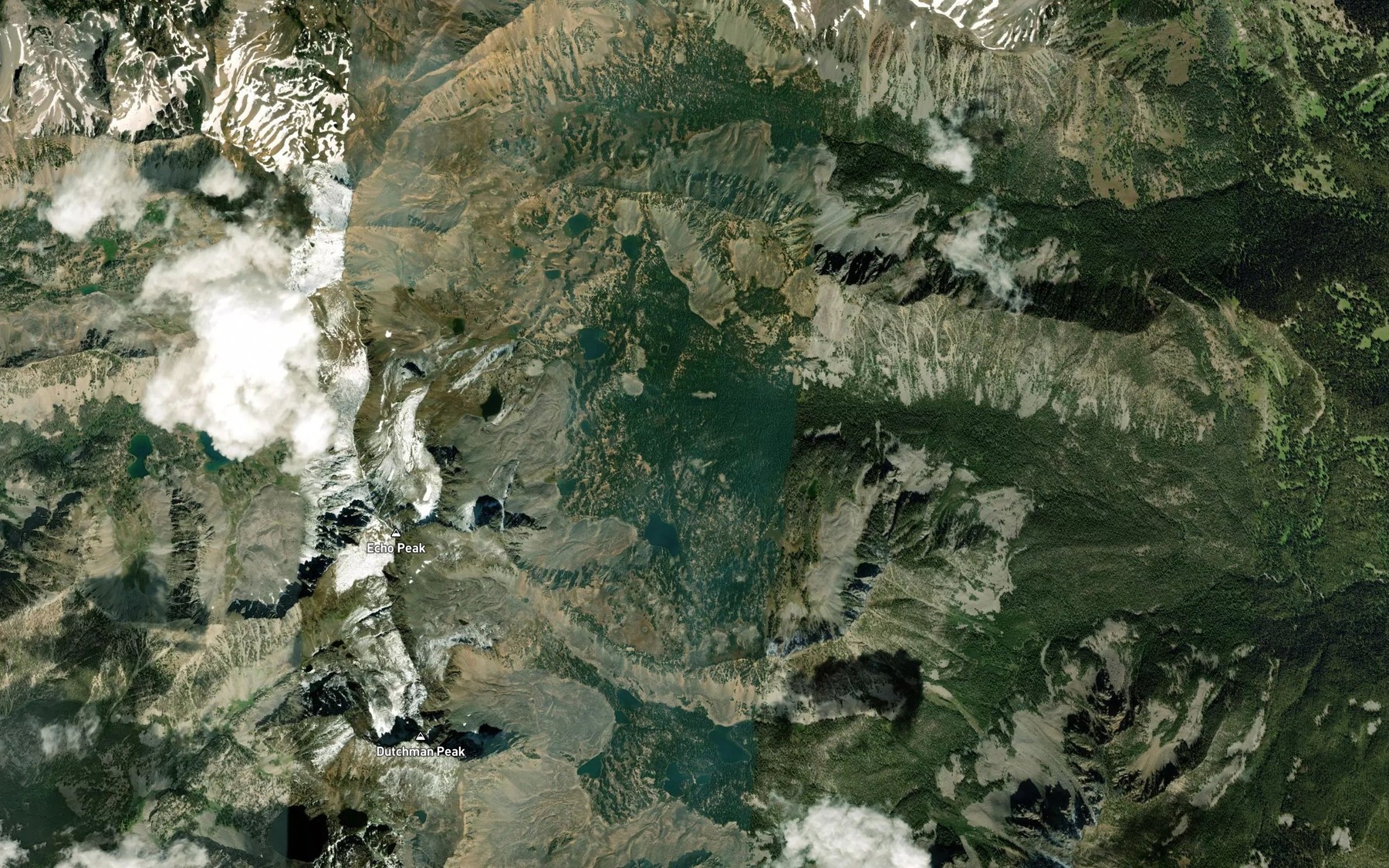 Satellite map of the Dead Lakes