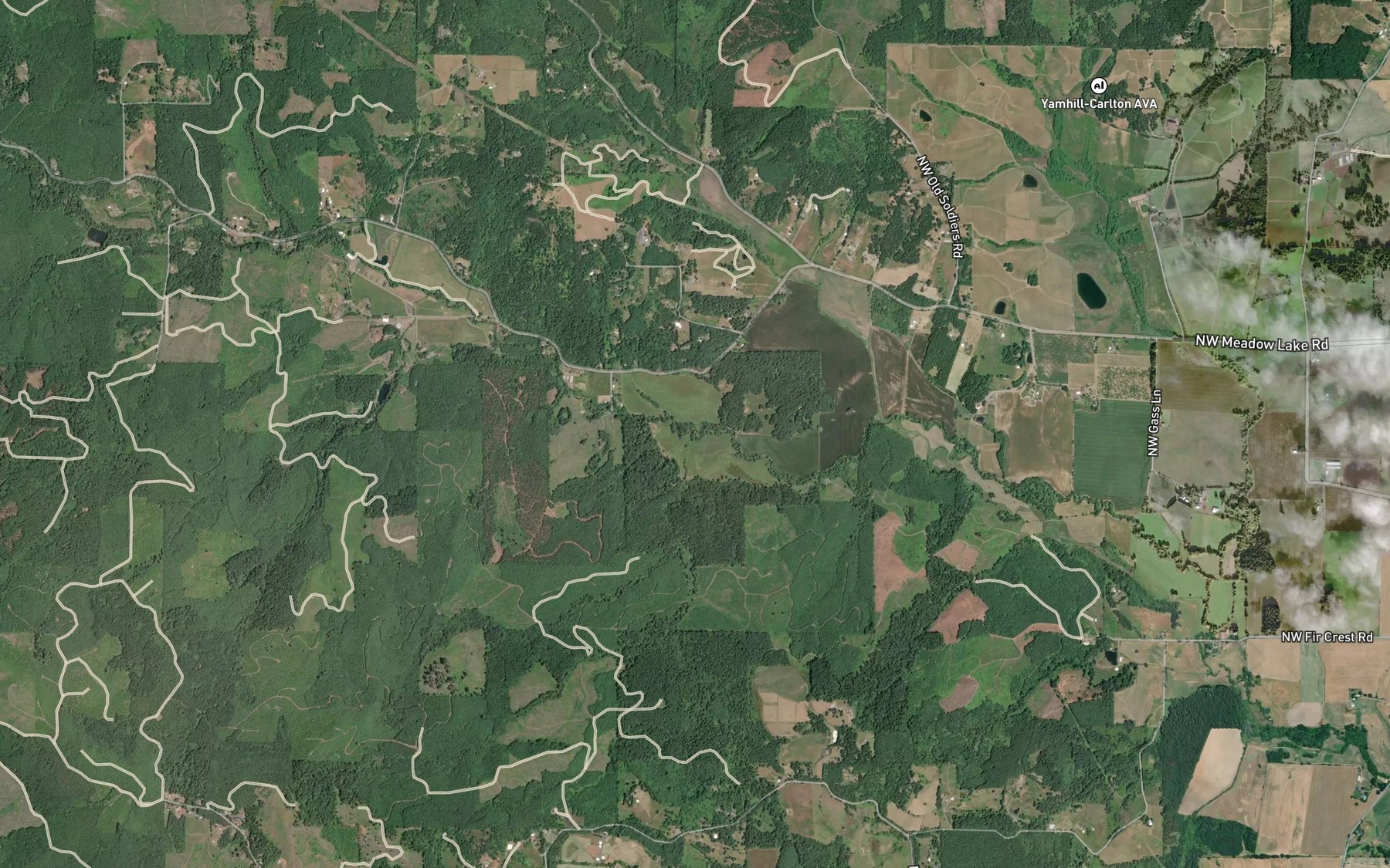 Satellite map of the Fall Creek