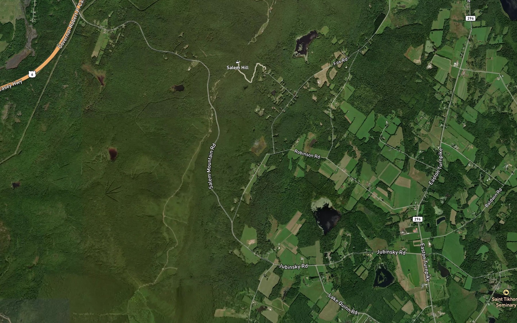 Satellite map of the Robinson Pond