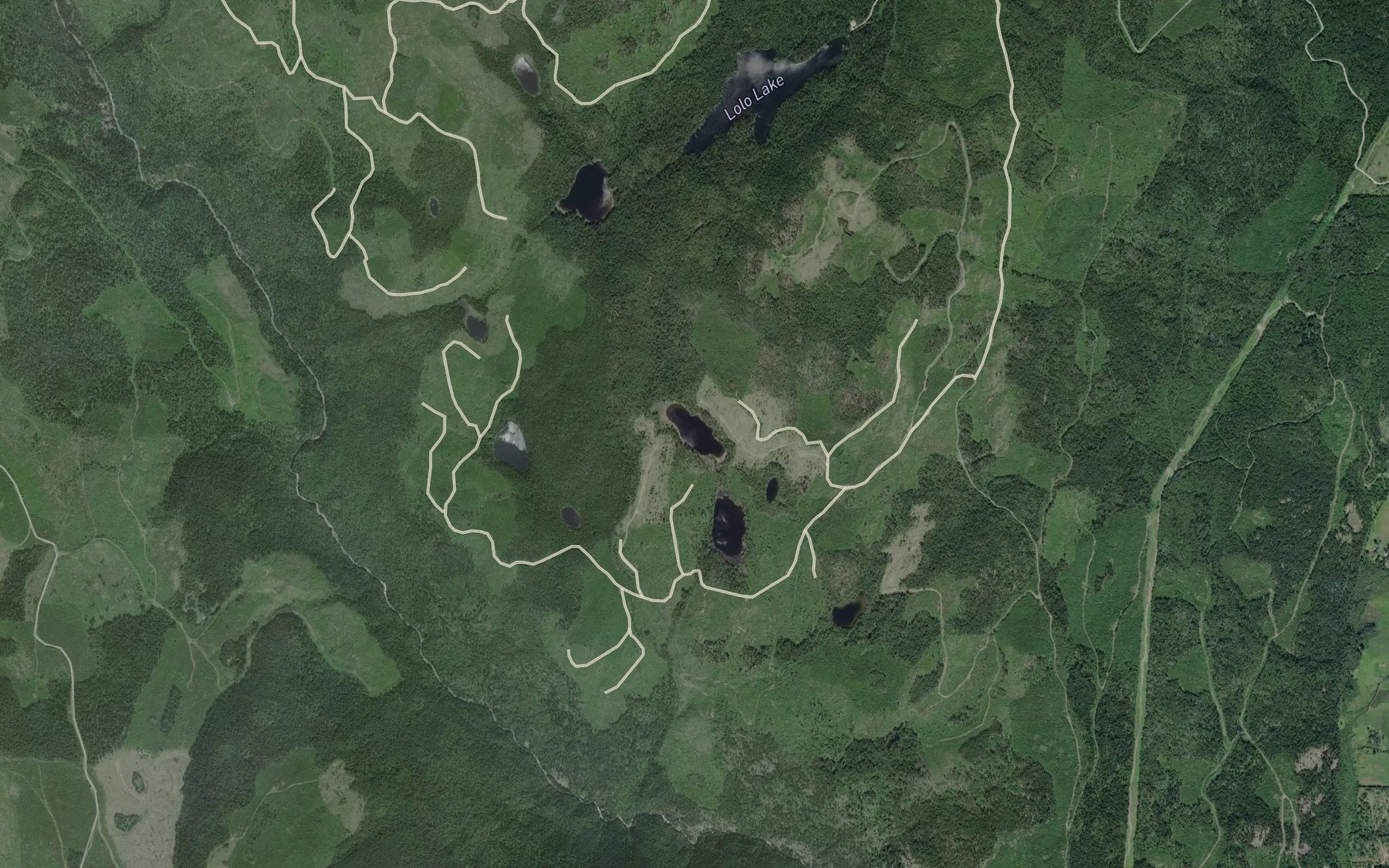Satellite map of the Colborne Lake